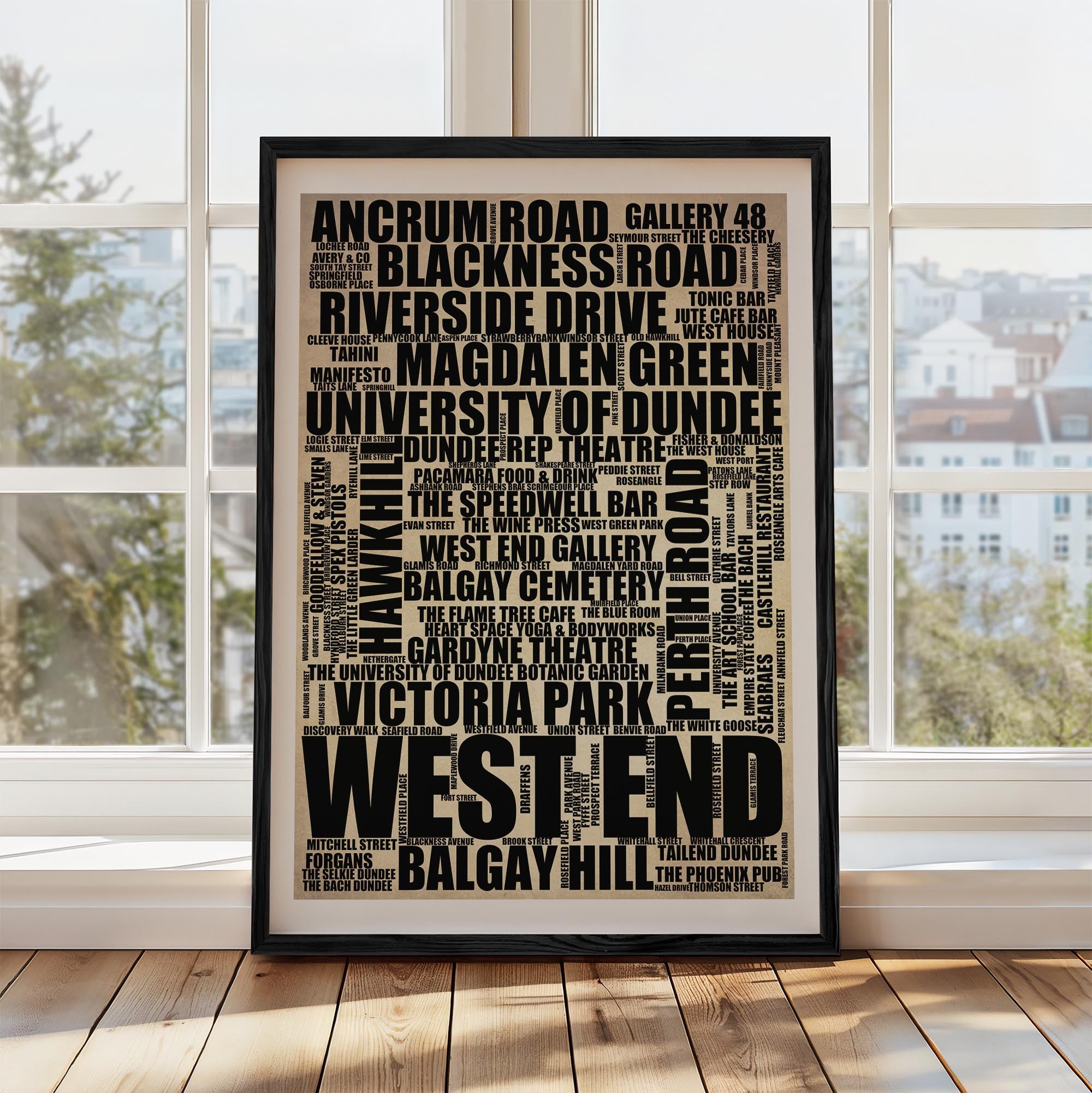 West End - Premium Typographic Word Cloud Prints, Posters & Gifts