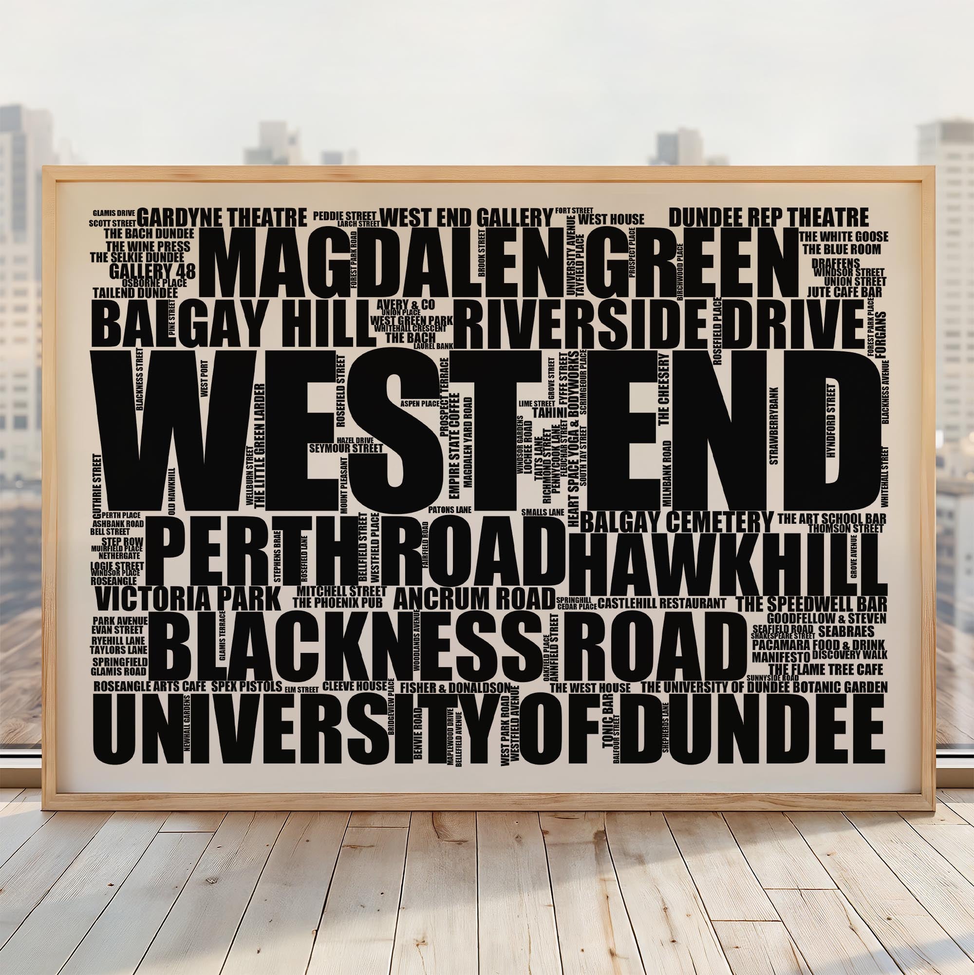 West End - Premium Typographic Word Cloud Prints, Posters & Gifts