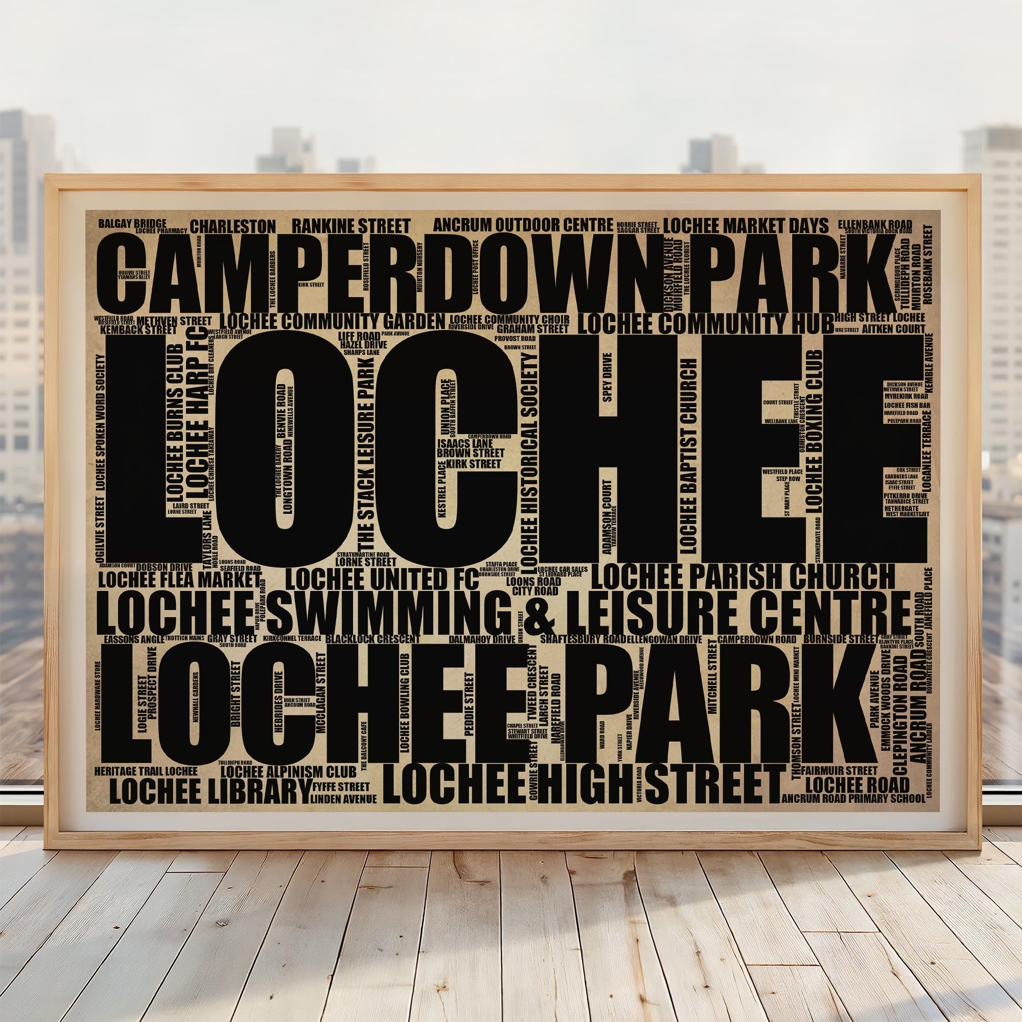 Lochee - Premium Typographic Word Cloud Prints, Posters & Gifts