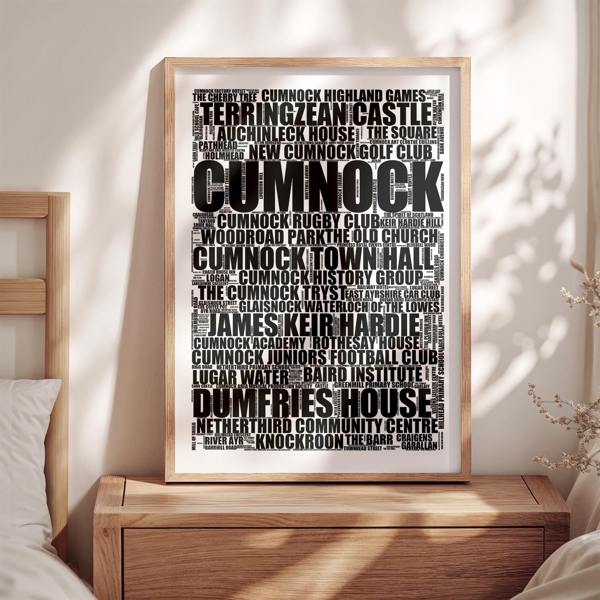 Cumnock - Premium Typographic Word Cloud Prints, Posters & Gifts