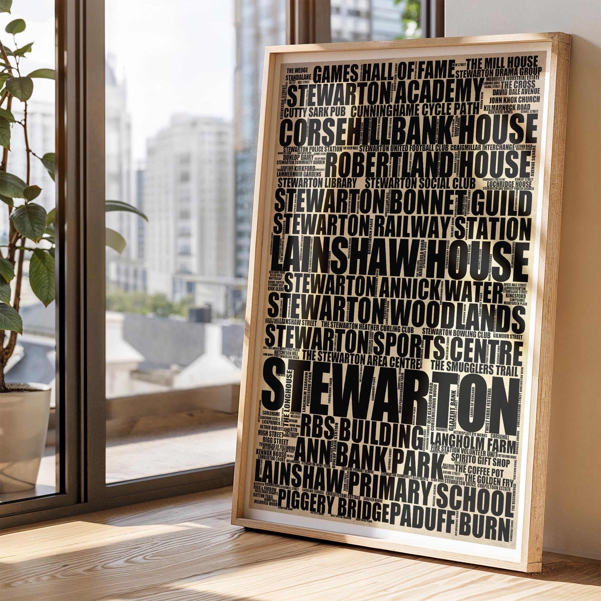 Stewarton - Premium Typographic Word Cloud Prints, Posters & Gifts