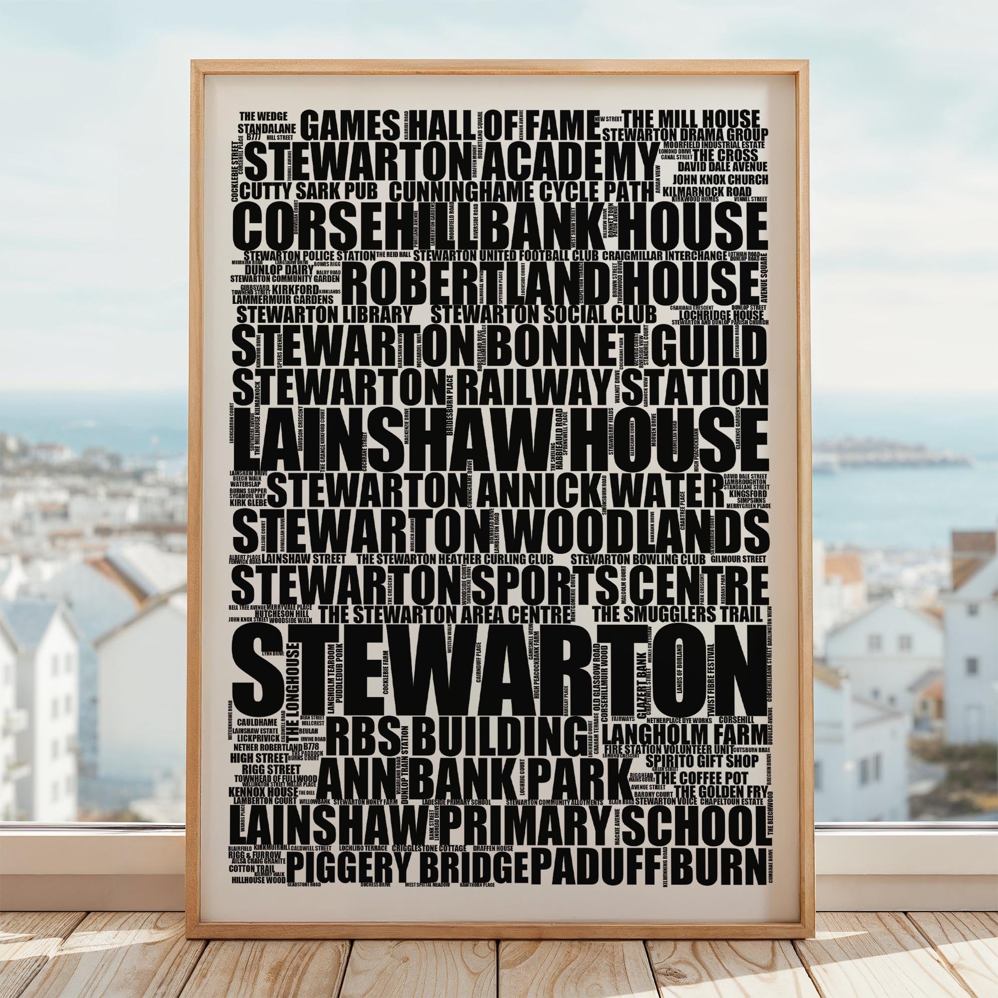 Stewarton - Premium Typographic Word Cloud Prints, Posters & Gifts