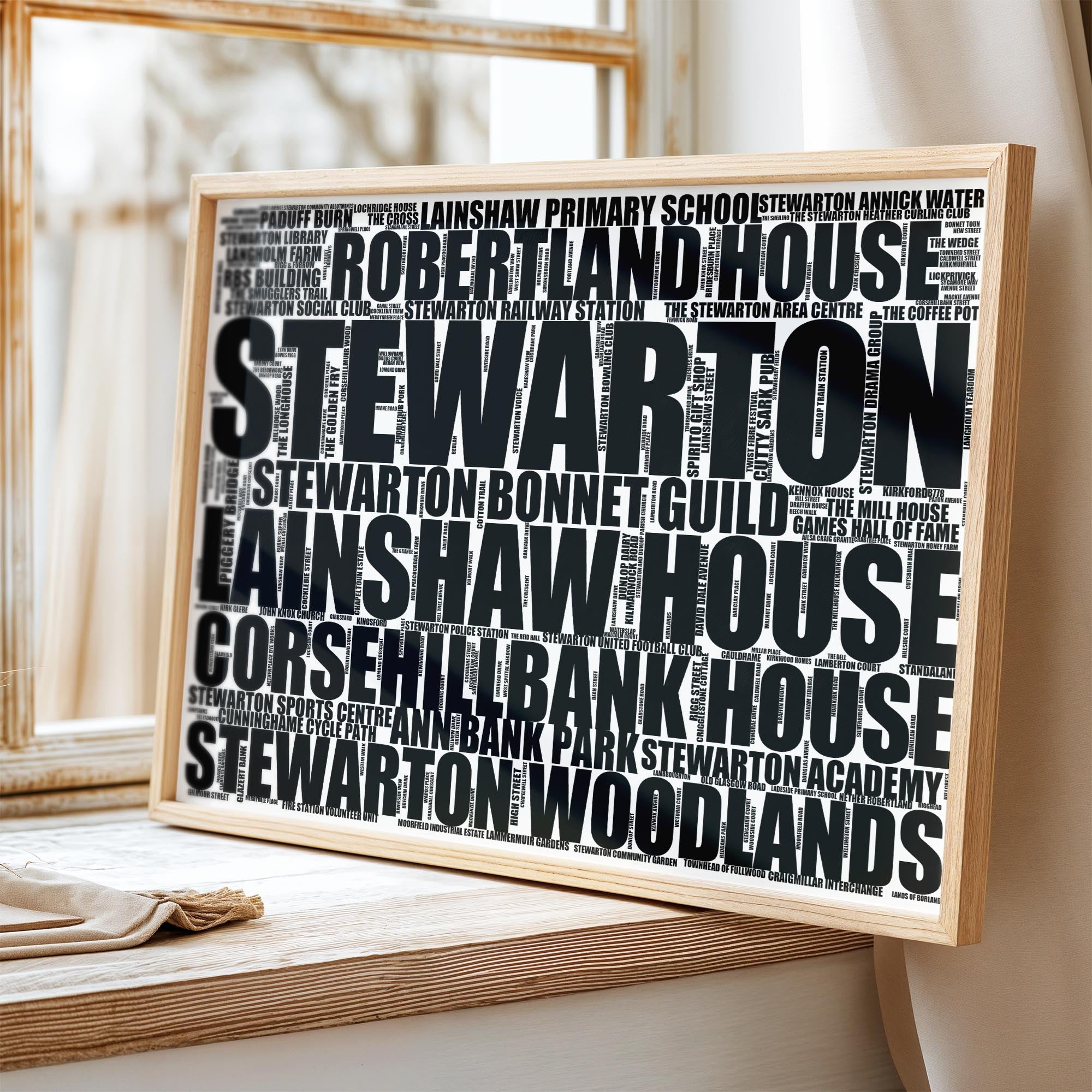 Stewarton - Premium Typographic Word Cloud Prints, Posters & Gifts