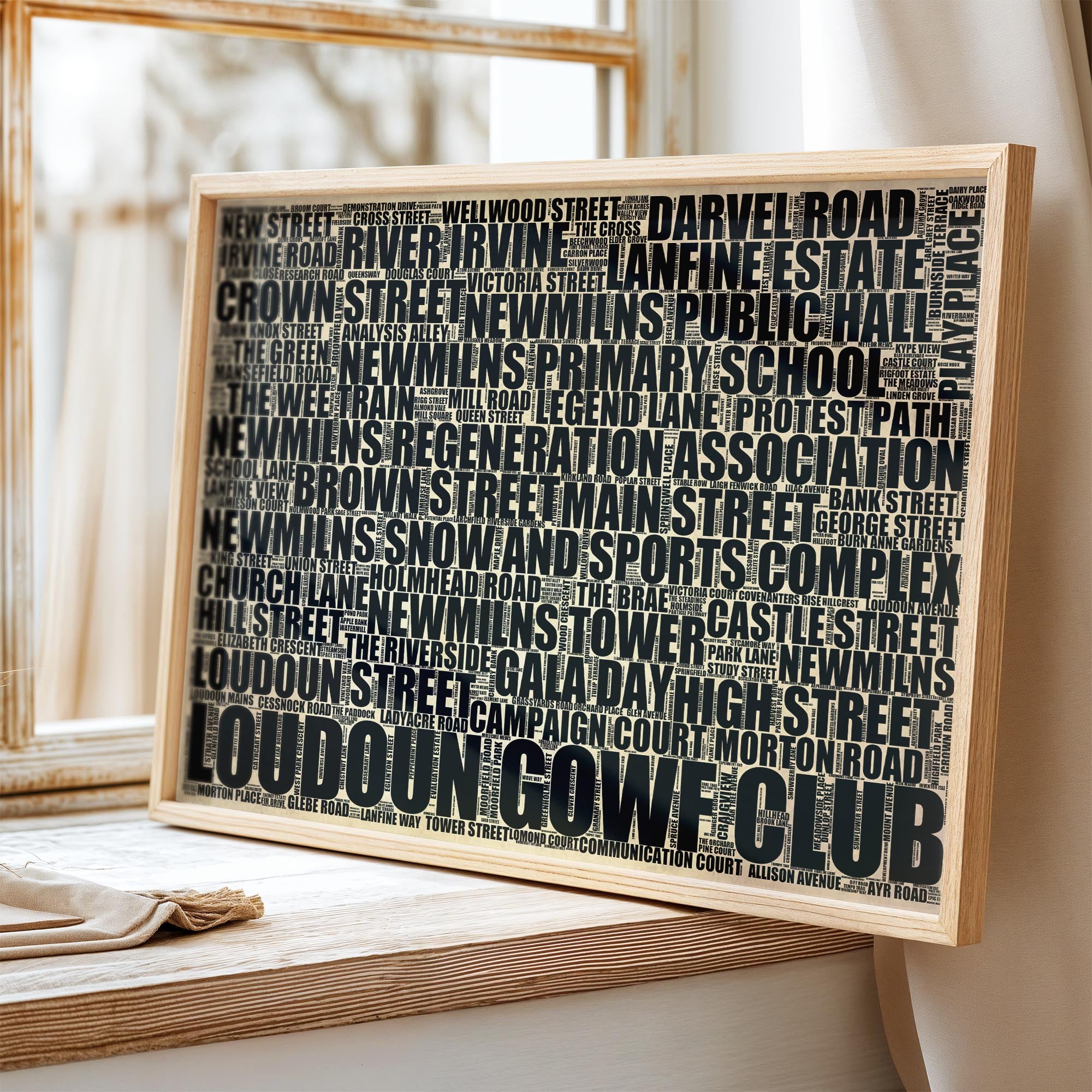 Newmilns - Premium Typographic Word Cloud Prints, Posters & Gifts