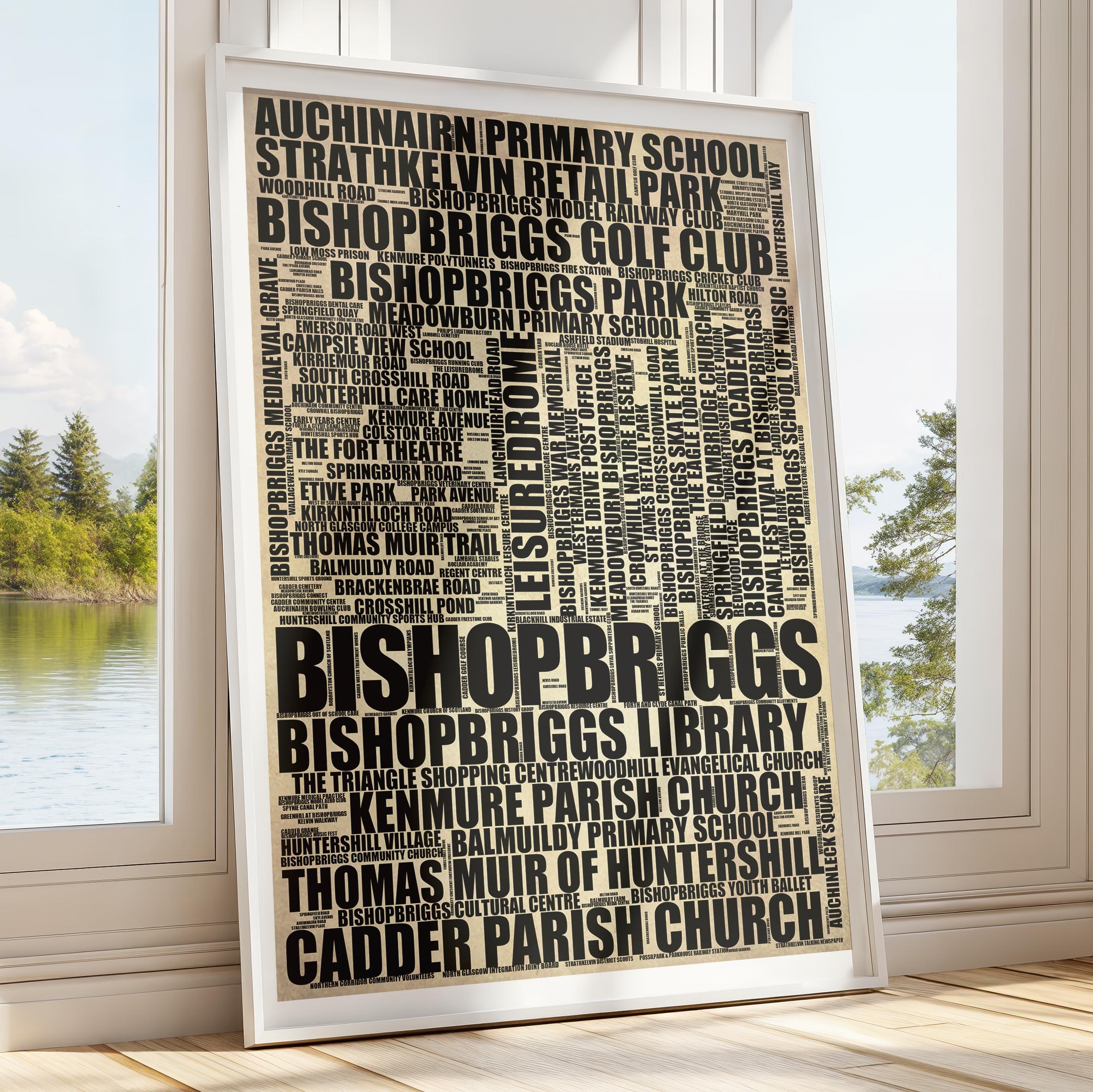 Bishopbriggs - Premium Typographic Word Cloud Prints, Posters & Gifts