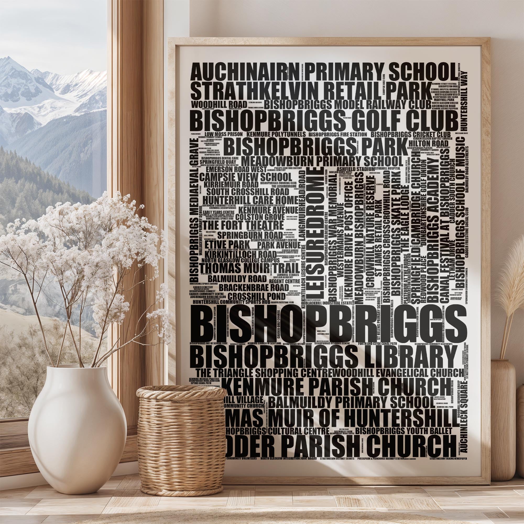 Bishopbriggs - Premium Typographic Word Cloud Prints, Posters & Gifts