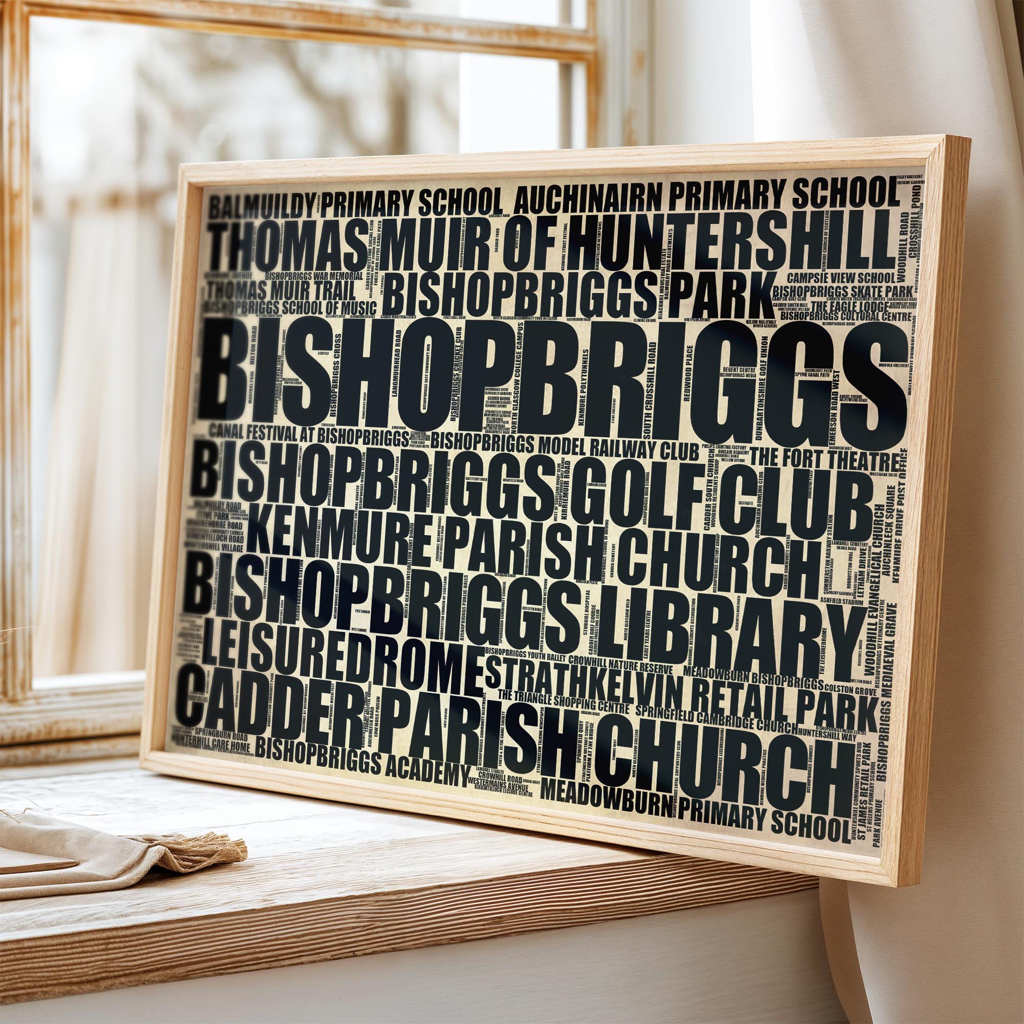 Bishopbriggs - Premium Typographic Word Cloud Prints, Posters & Gifts