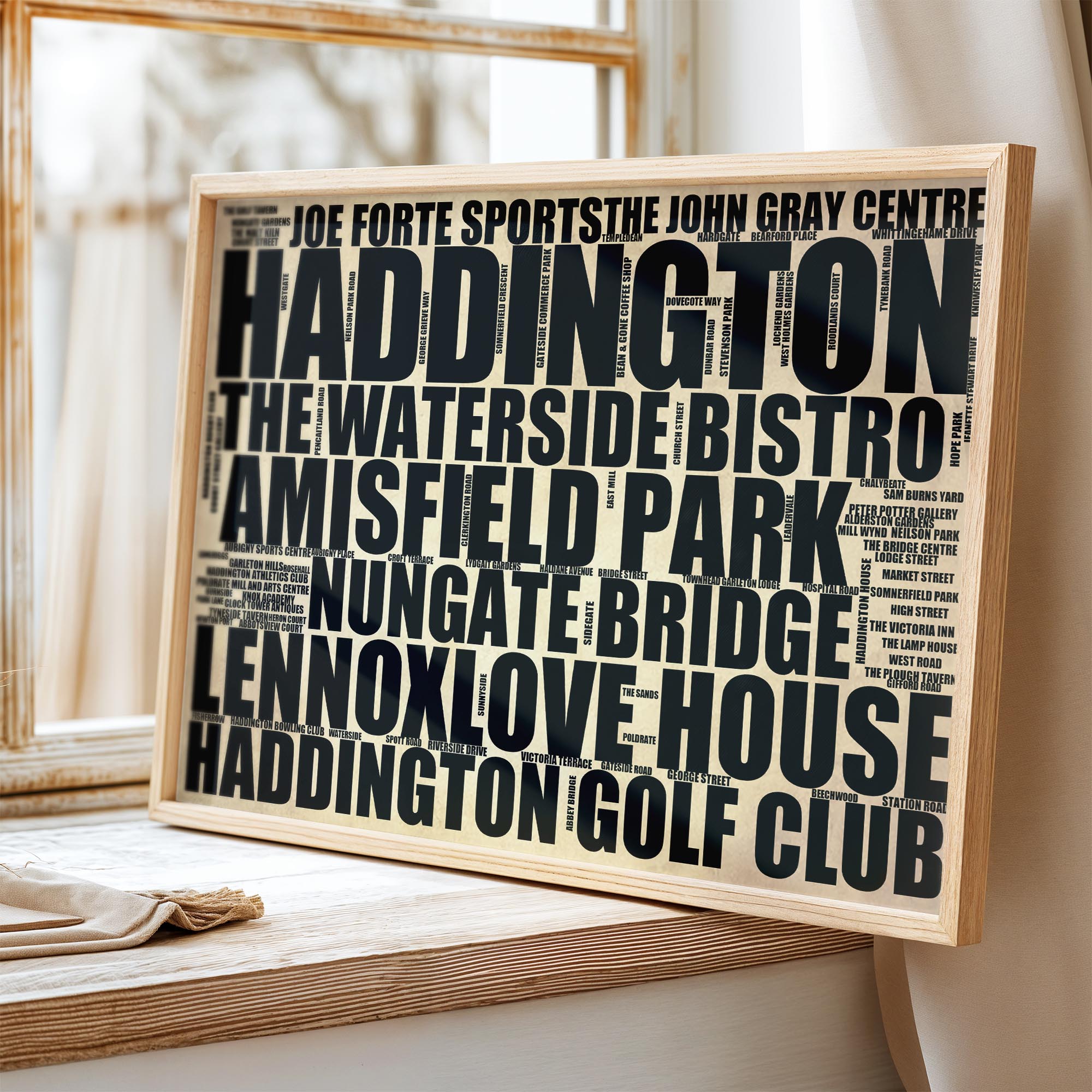 Haddington - Premium Typographic Word Cloud Prints, Posters & Gifts