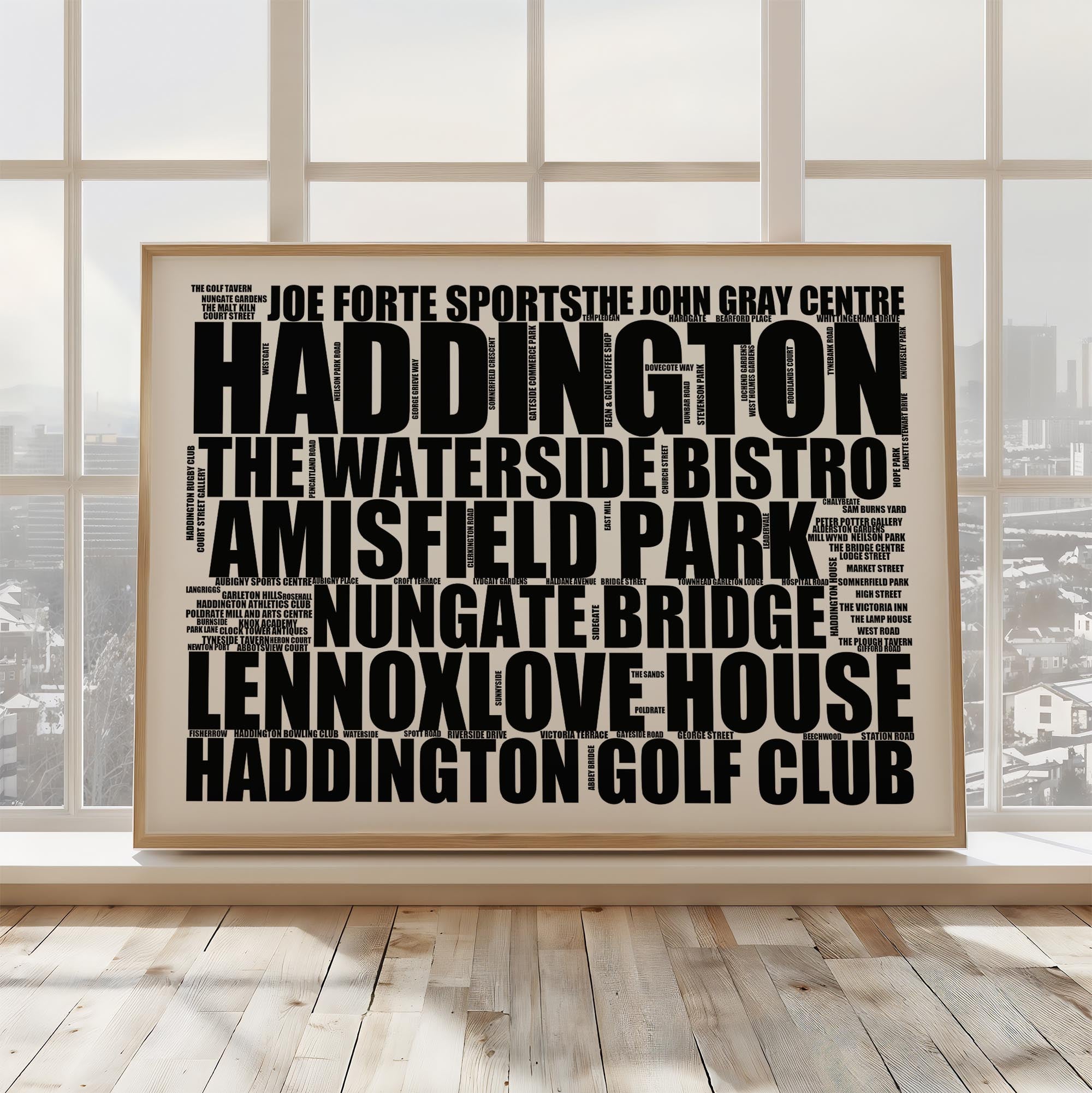 Haddington - Premium Typographic Word Cloud Prints, Posters & Gifts