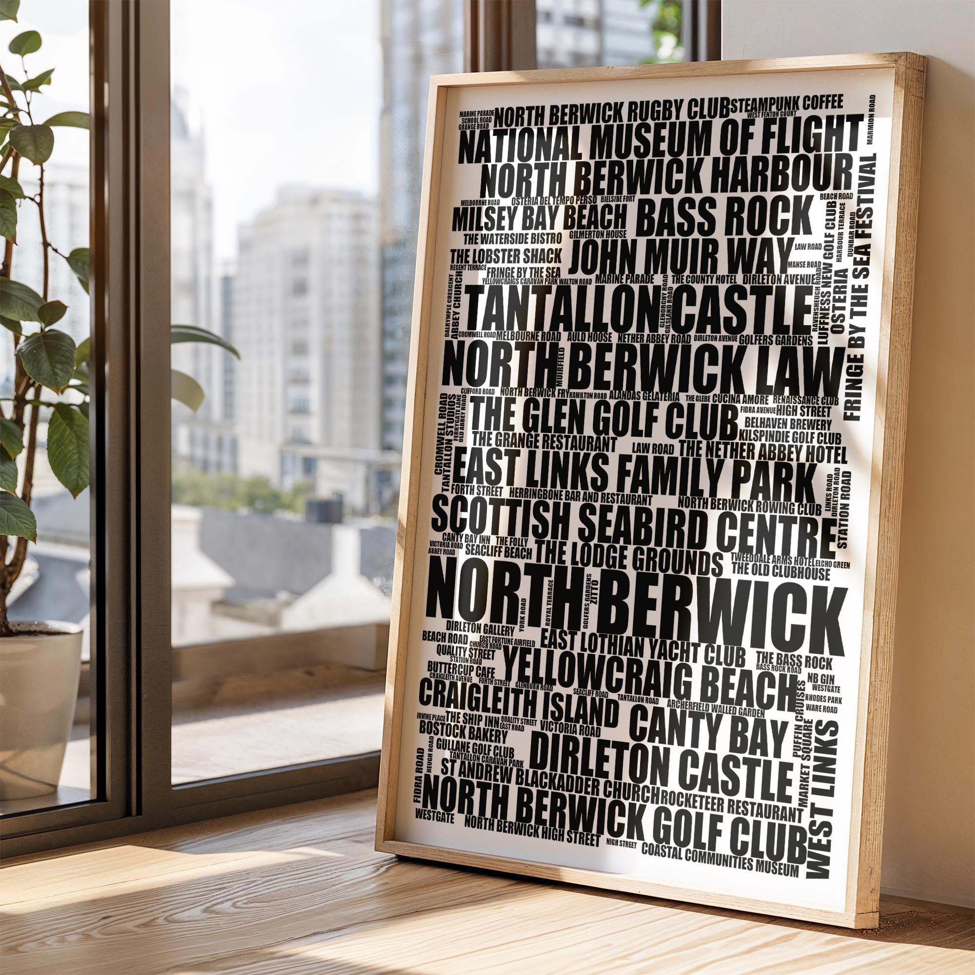 North Berwick - Premium Typographic Word Cloud Prints, Posters & Gifts