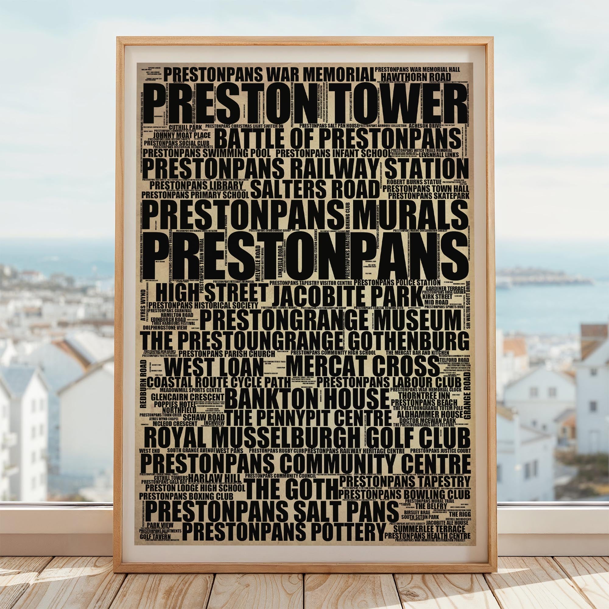 Prestonpans - Premium Typographic Word Cloud Prints, Posters & Gifts