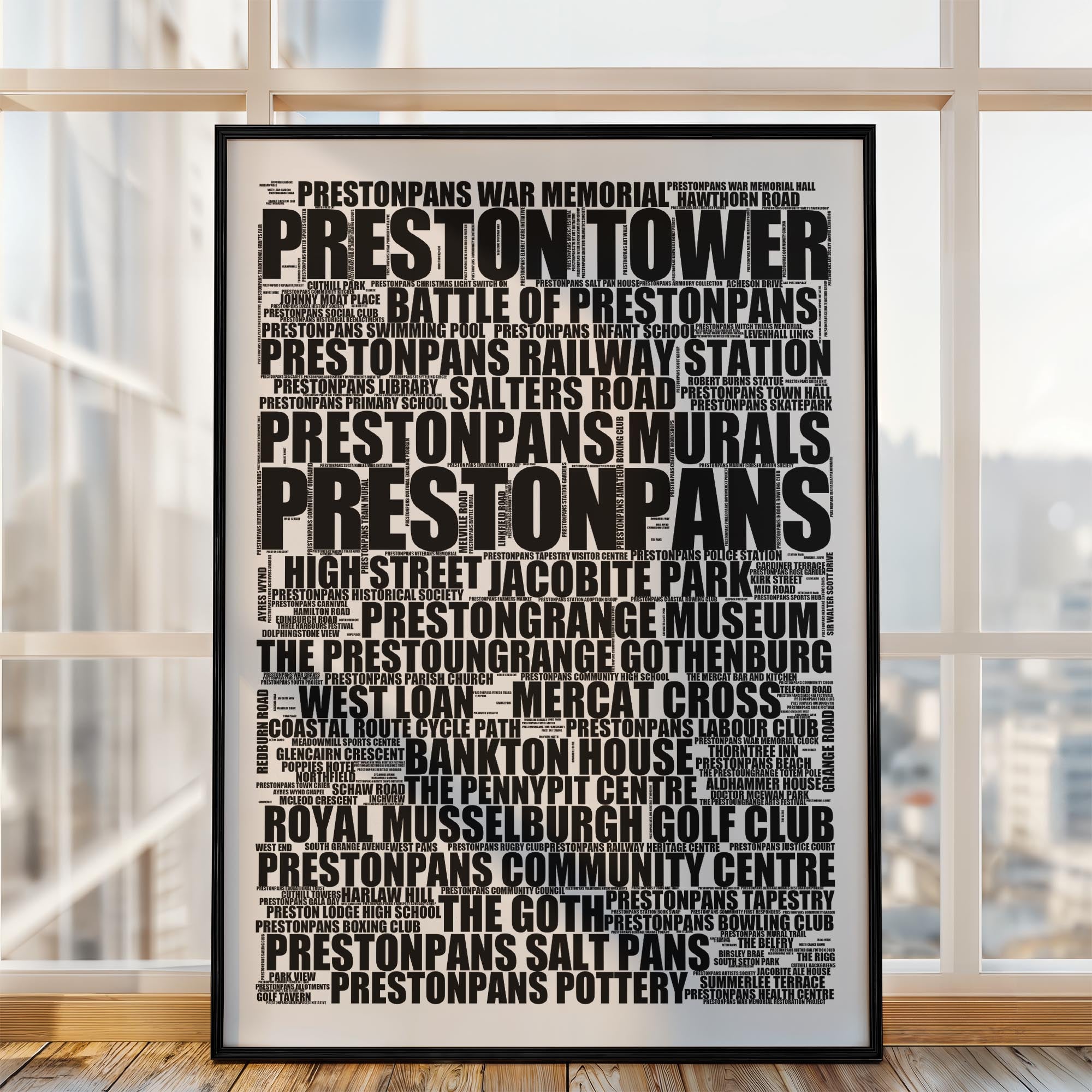 Prestonpans - Premium Typographic Word Cloud Prints, Posters & Gifts