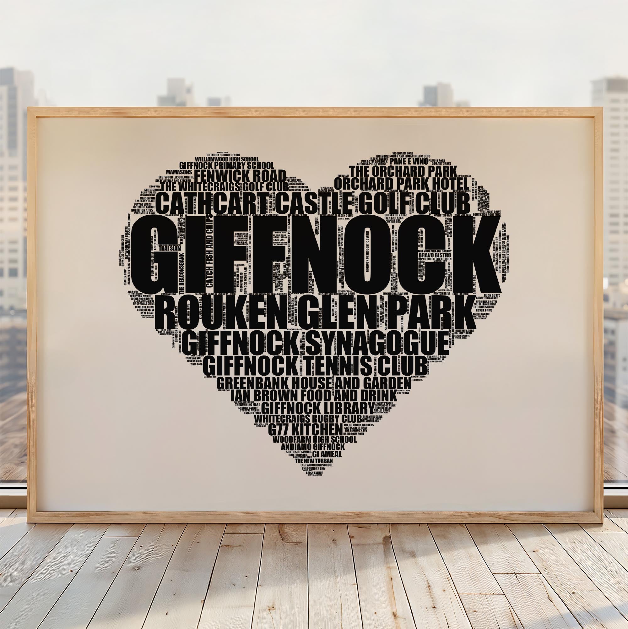 Giffnock - Premium Typographic Word Cloud Prints, Posters & Gifts