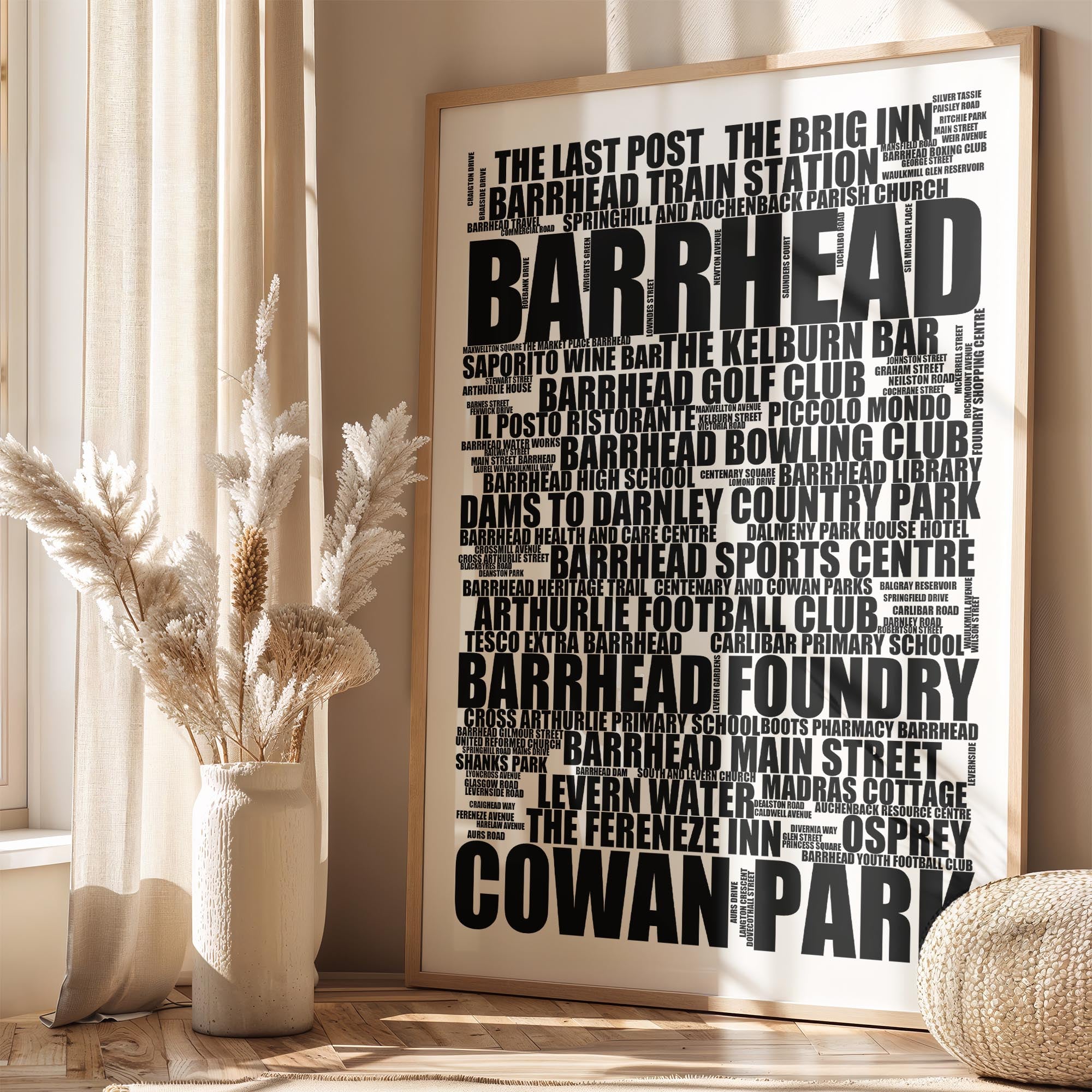 Barrhead - Premium Typographic Word Cloud Prints, Posters & Gifts