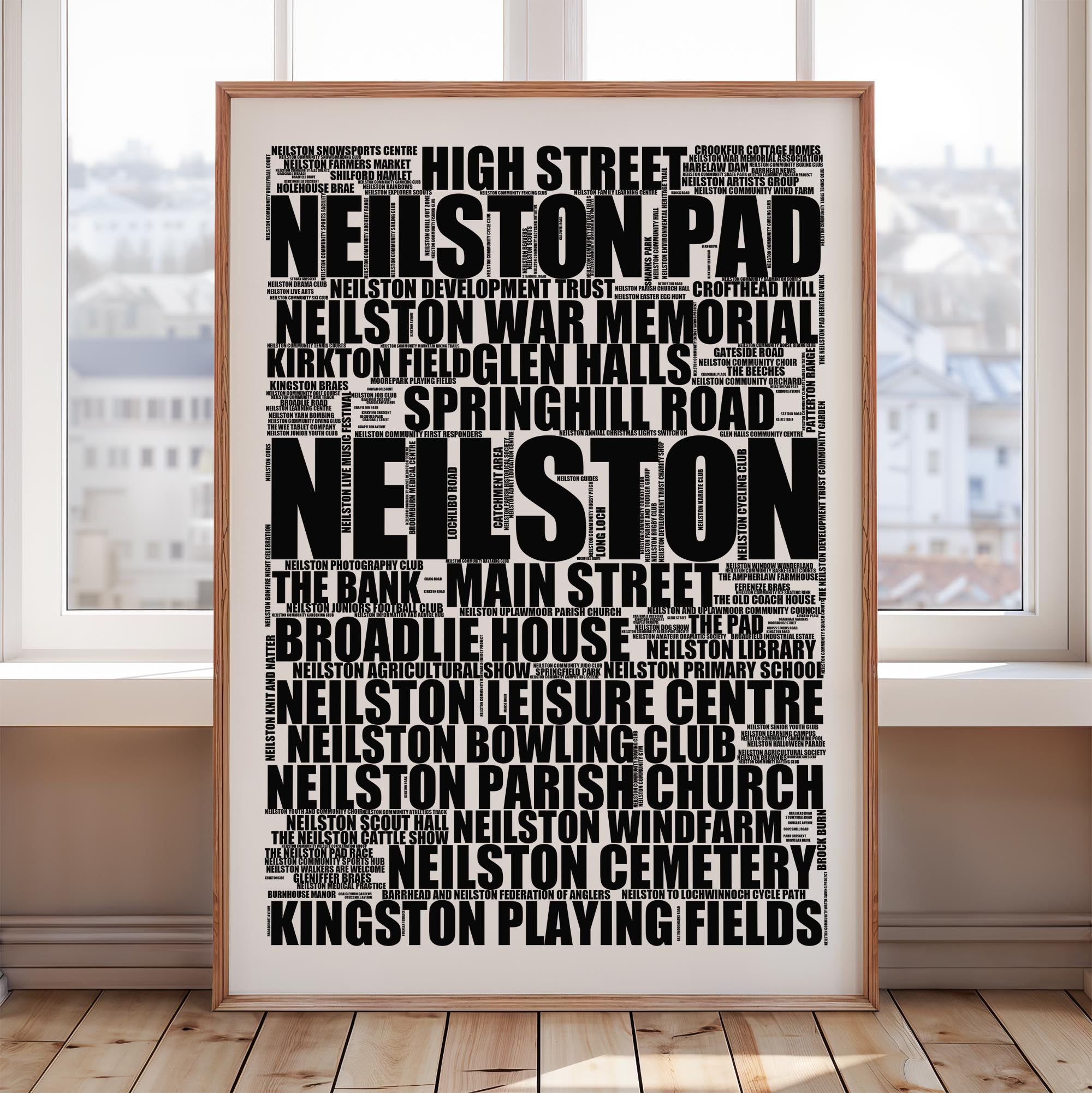 Neilston - Premium Typographic Word Cloud Prints, Posters & Gifts