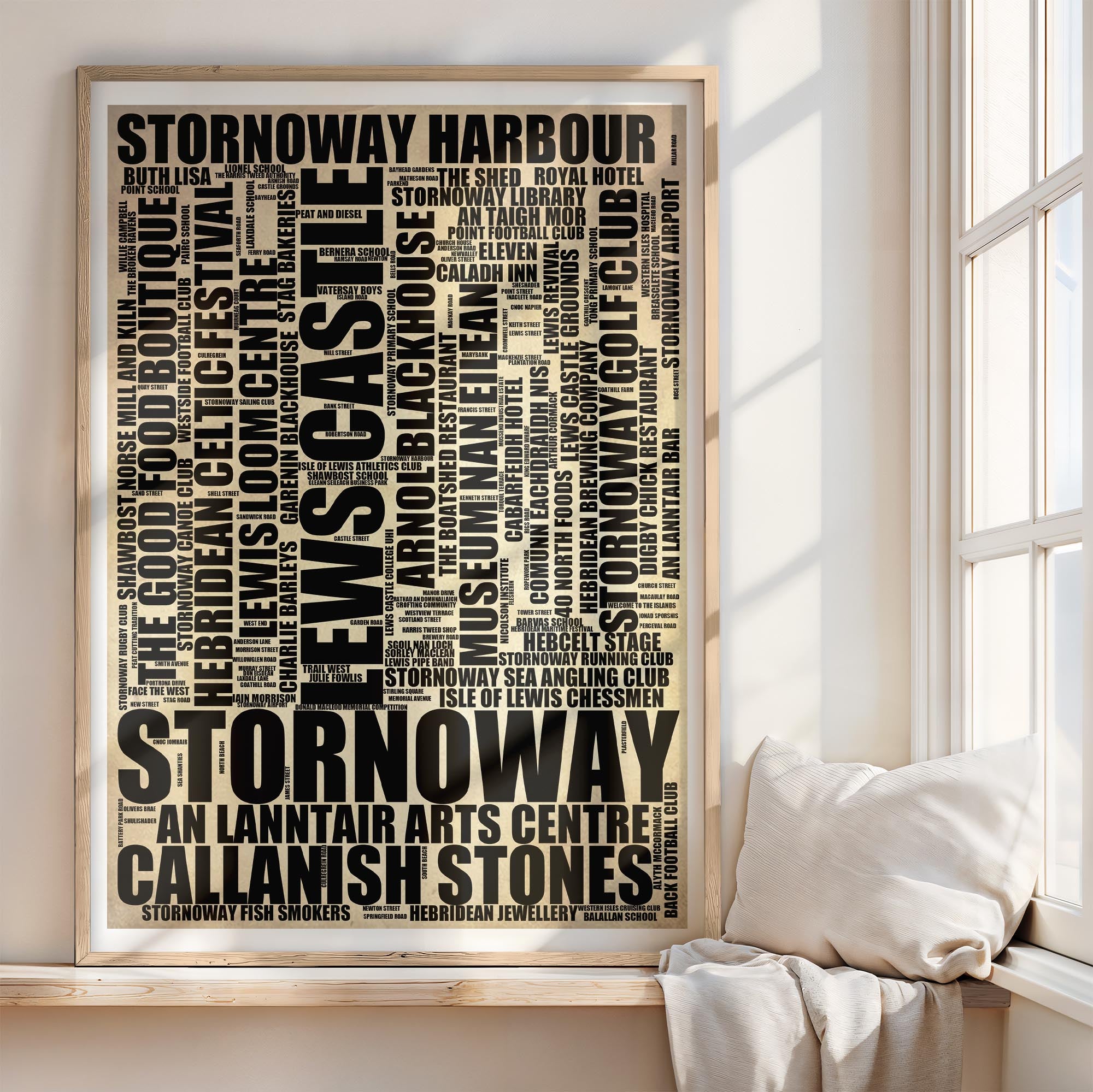 Stornoway - Premium Typographic Word Cloud Prints, Posters & Gifts