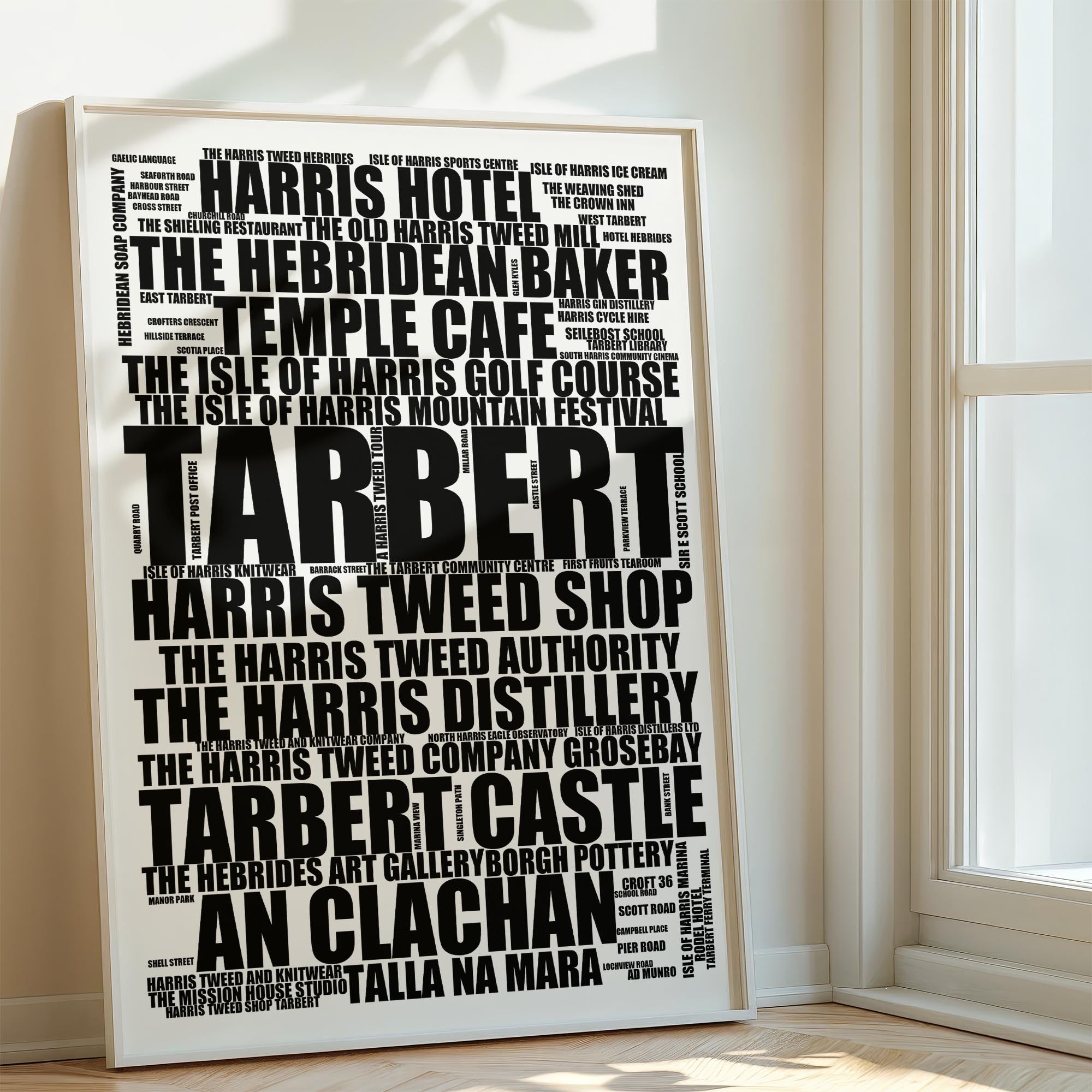 Tarbert - Premium Typographic Word Cloud Prints, Posters & Gifts