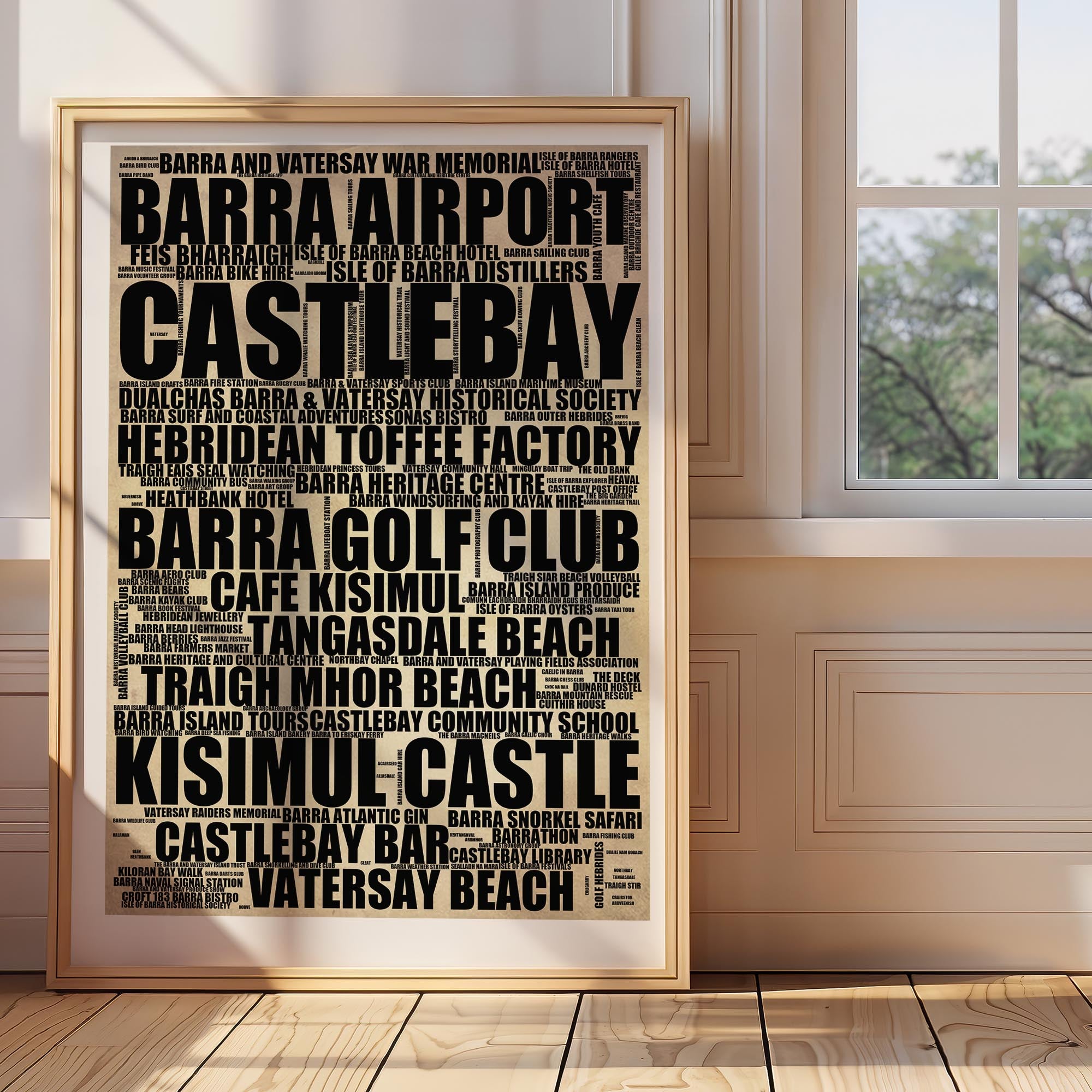 Castlebay - Premium Typographic Word Cloud Prints, Posters & Gifts