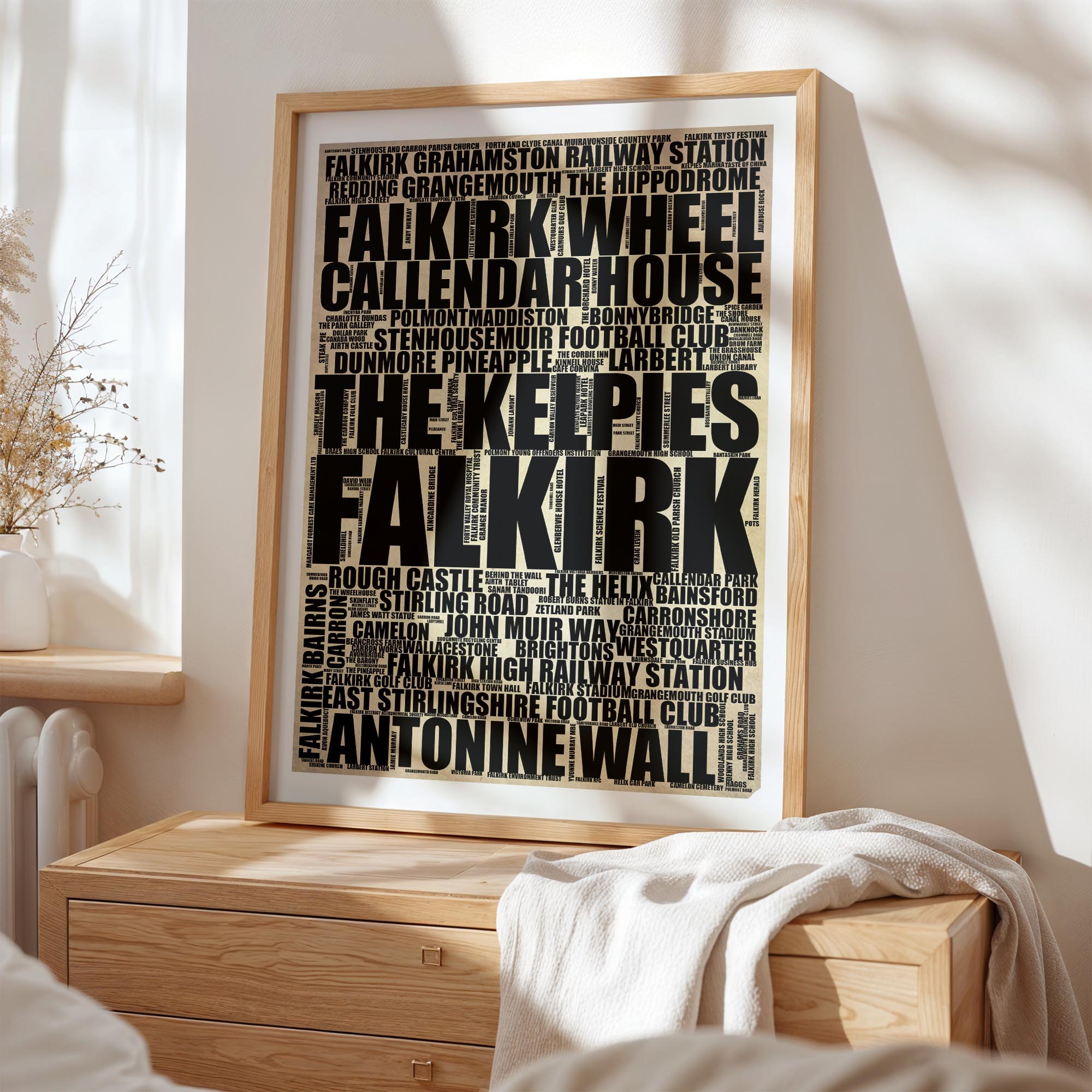 Falkirk - Premium Typographic Word Cloud Prints, Posters & Gifts