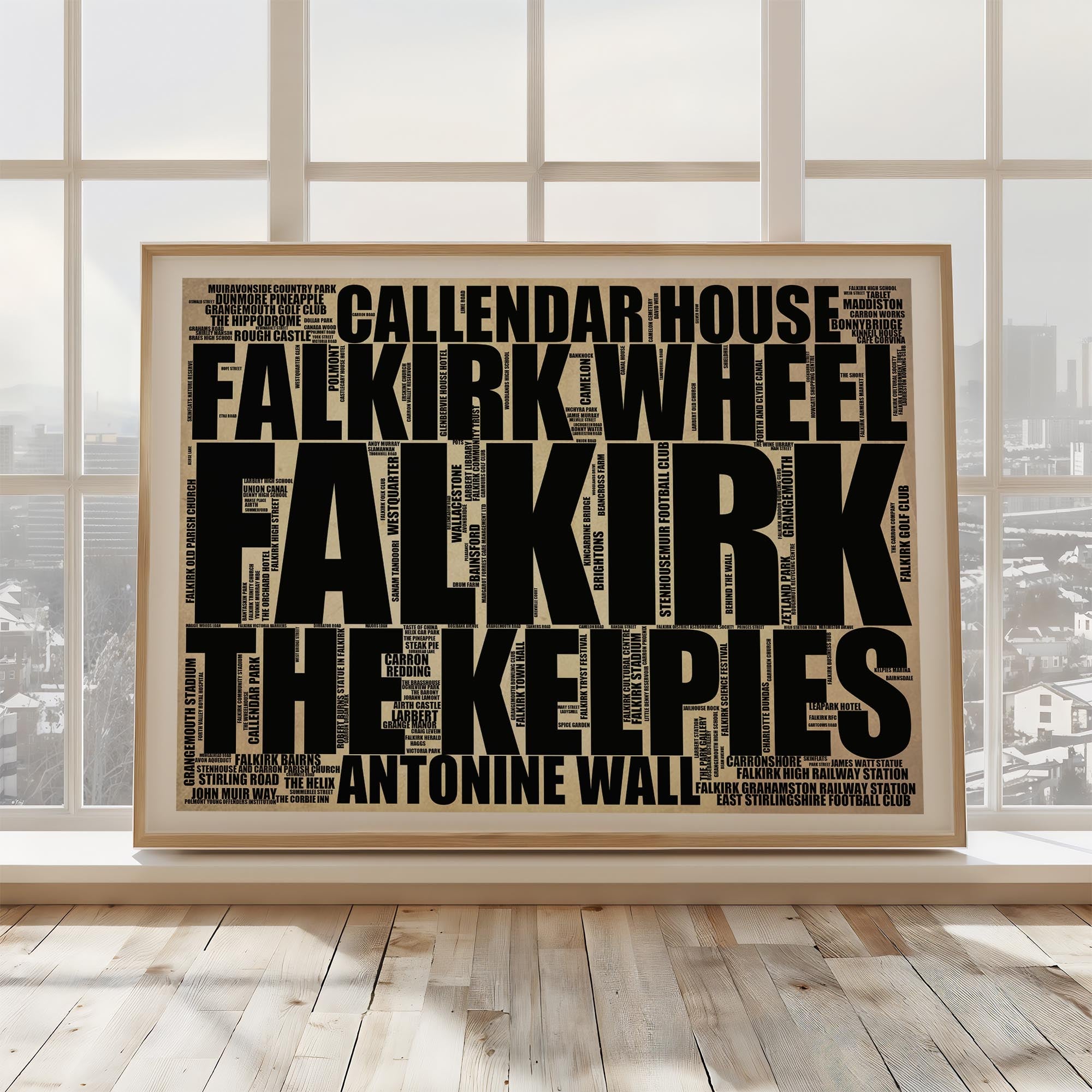 Falkirk - Premium Typographic Word Cloud Prints, Posters & Gifts