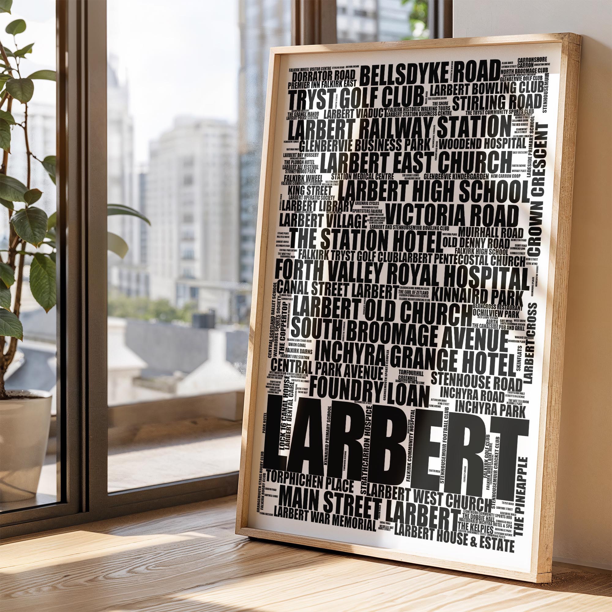 Larbert - Premium Typographic Word Cloud Prints, Posters & Gifts