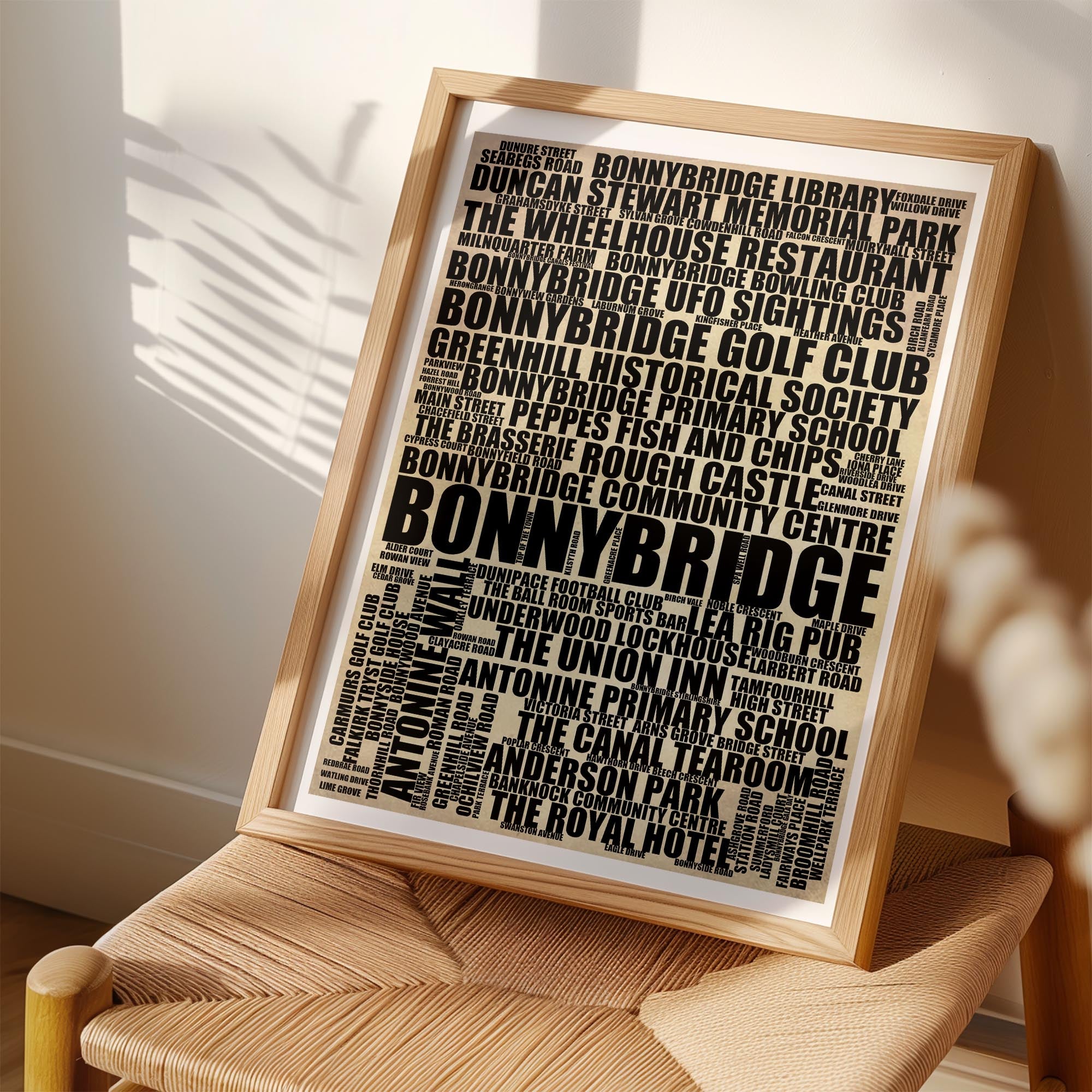 Bonnybridge - Premium Typographic Word Cloud Prints, Posters & Gifts