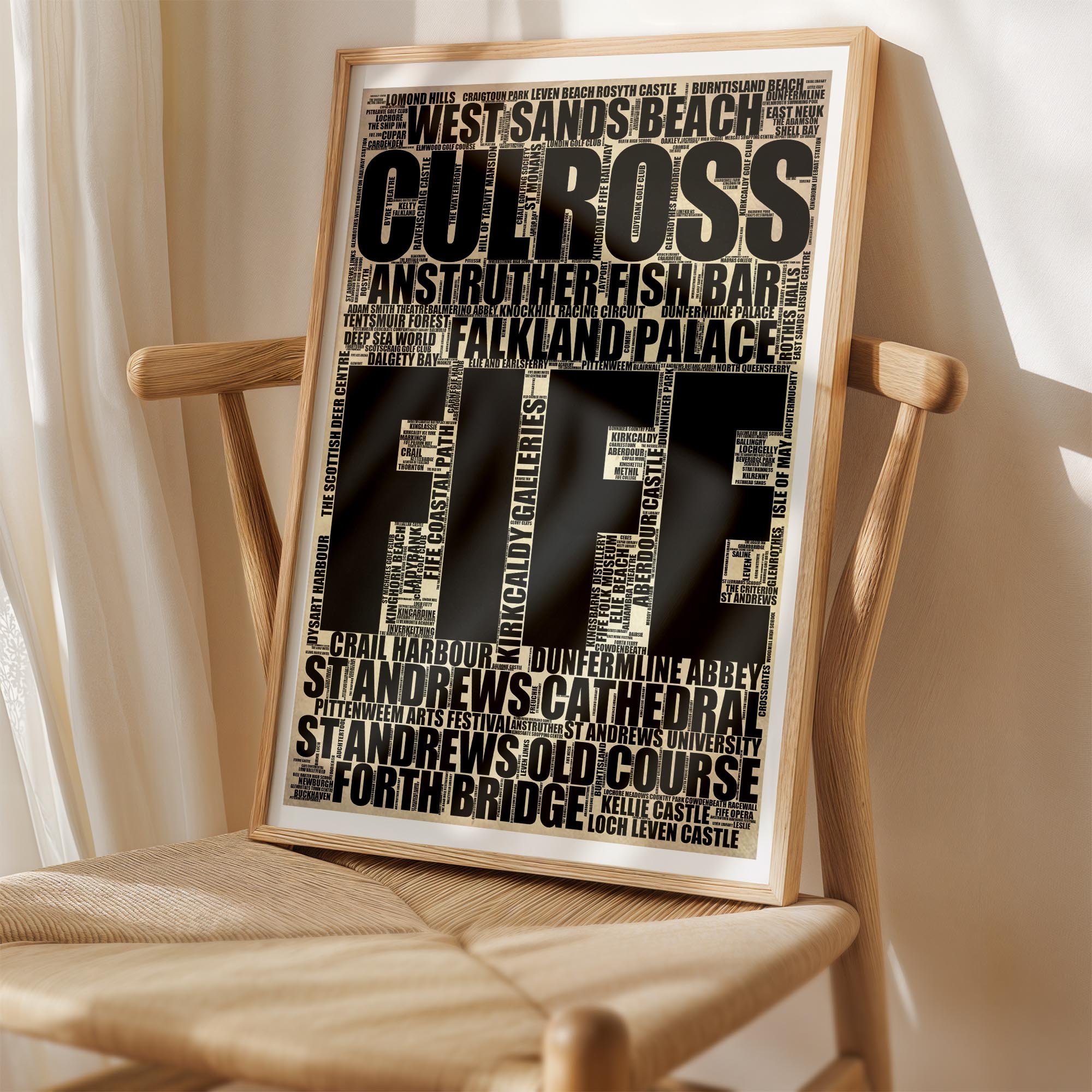 Fife - Premium Typographic Word Cloud Prints, Posters & Gifts