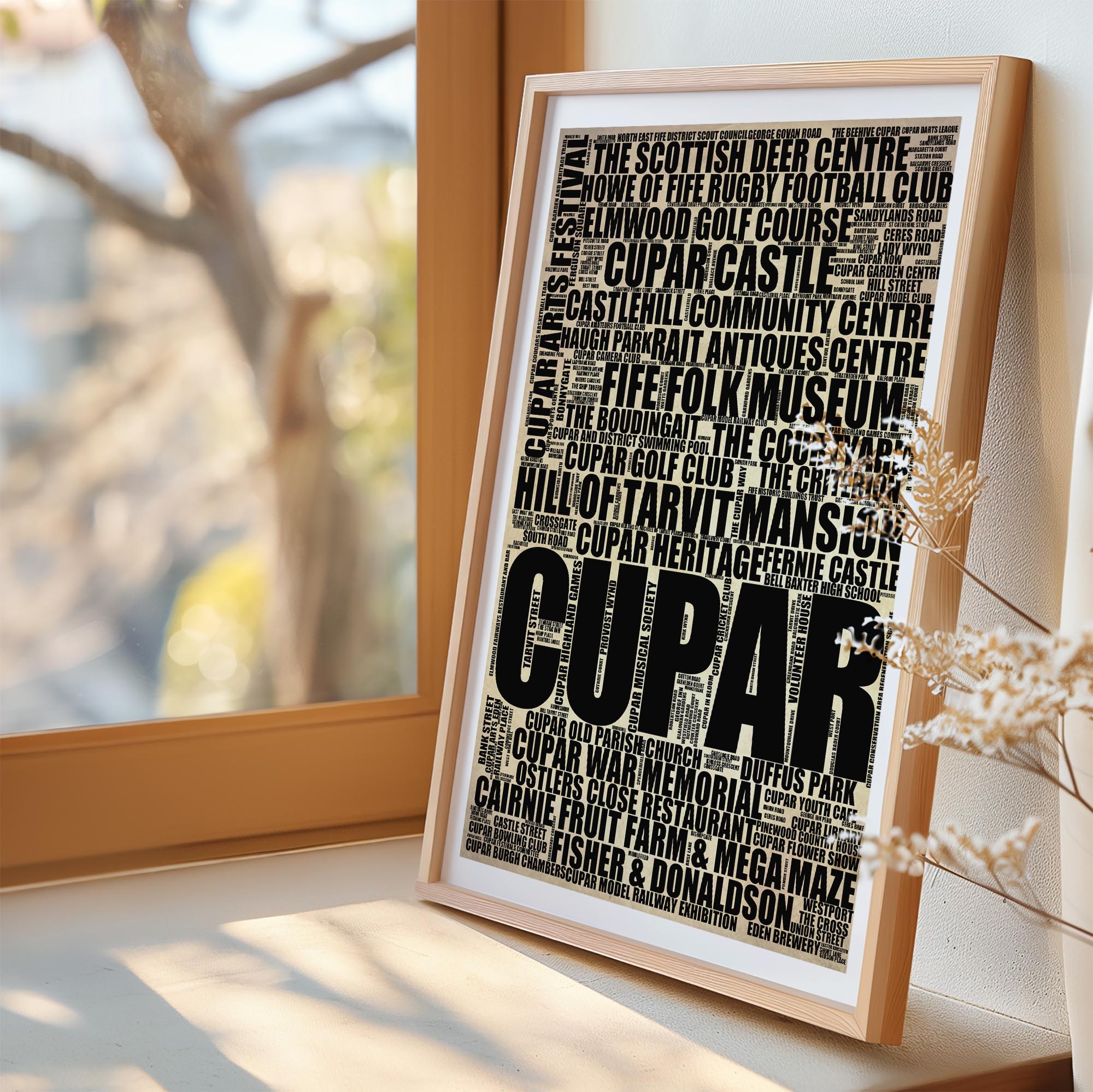 Cupar - Premium Typographic Word Cloud Prints, Posters & Gifts