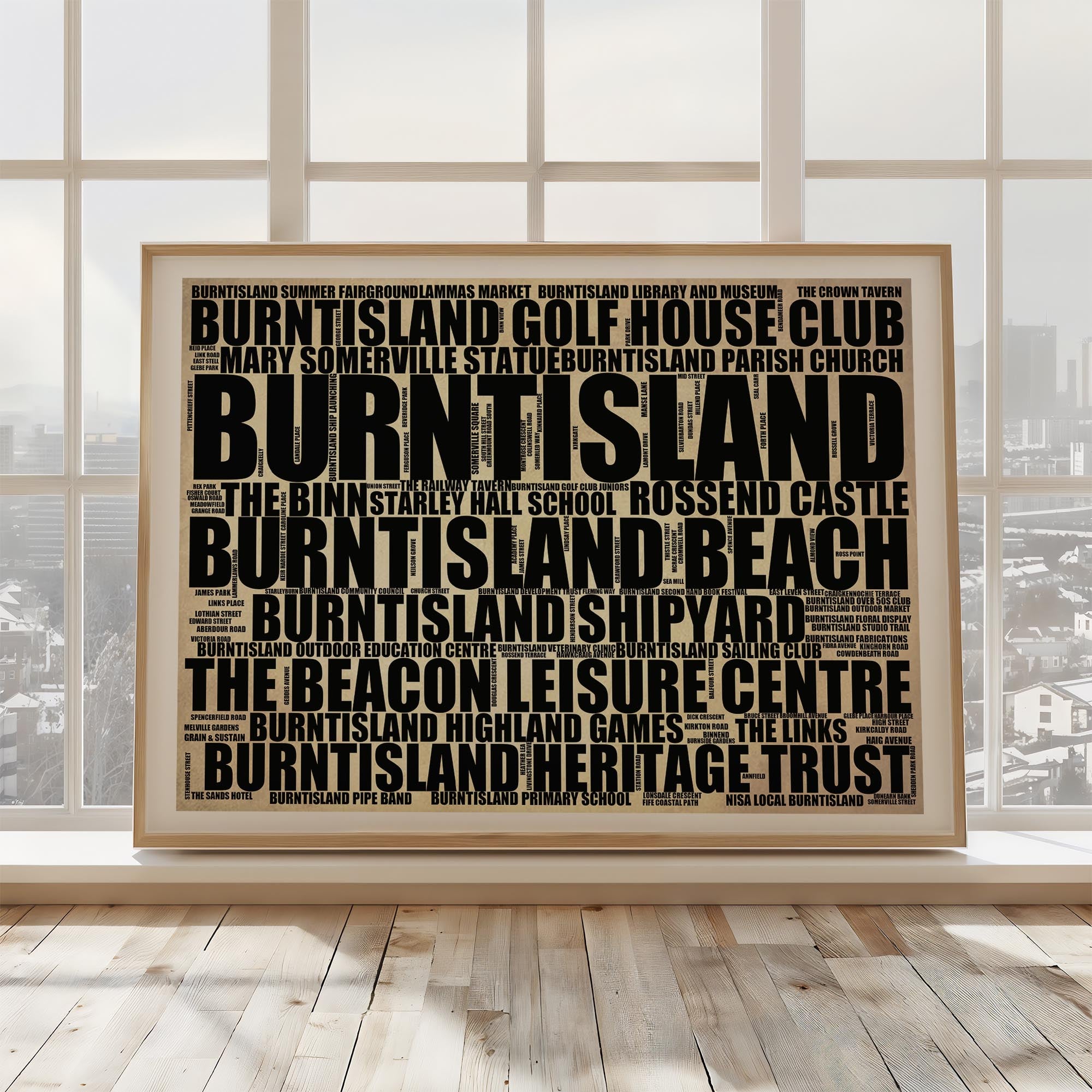 Burntisland - Premium Typographic Word Cloud Prints, Posters & Gifts