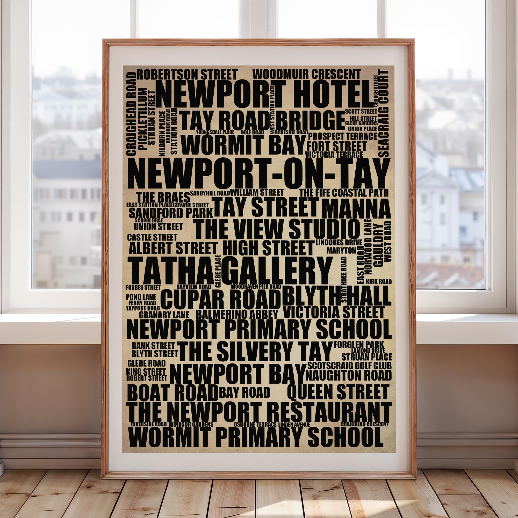 Newport-on-Tay - Premium Typographic Word Cloud Prints, Posters & Gifts