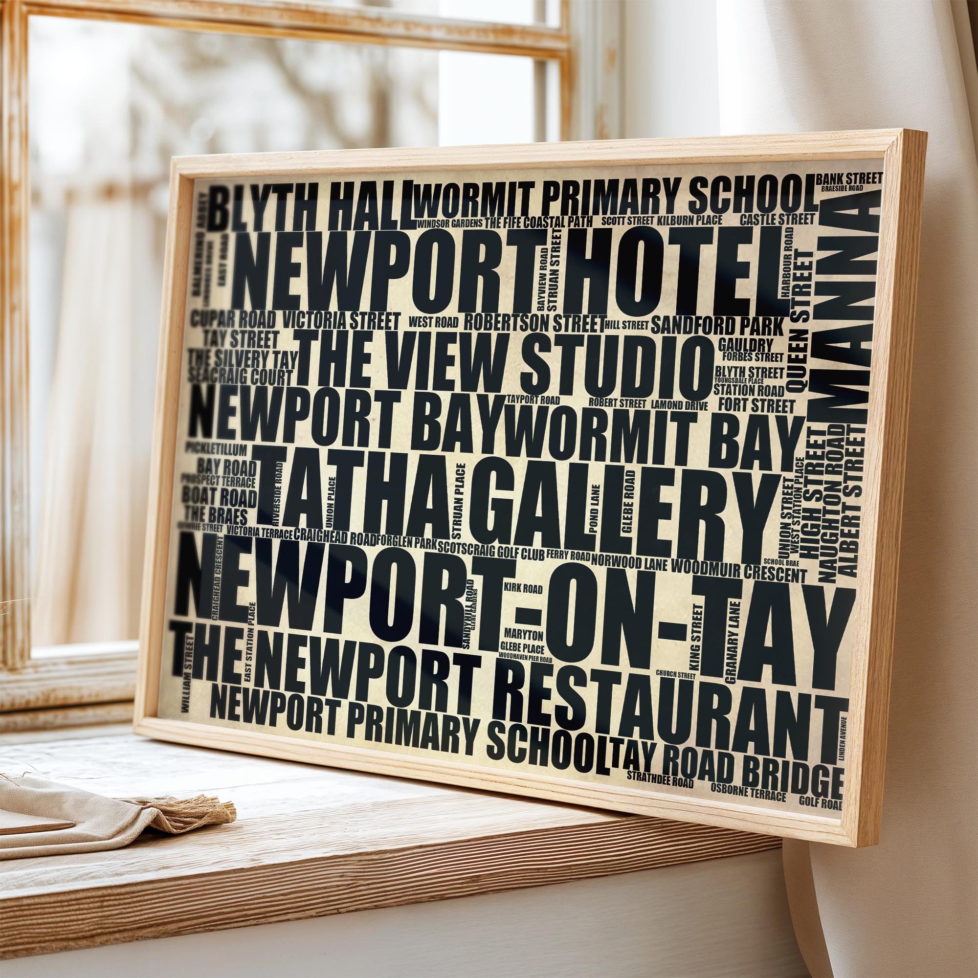 Newport-on-Tay - Premium Typographic Word Cloud Prints, Posters & Gifts