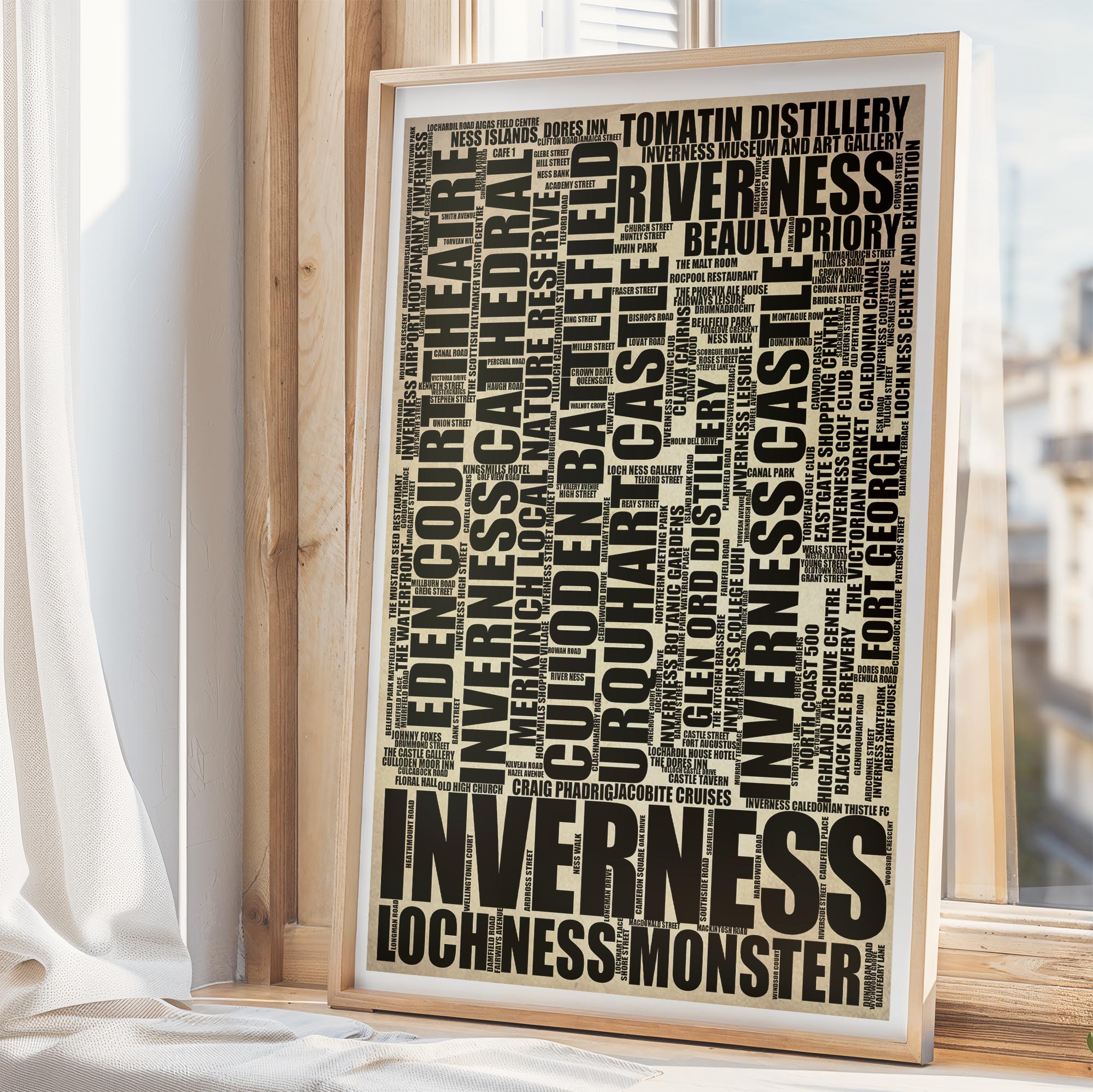 Inverness - Premium Typographic Word Cloud Prints, Posters & Gifts