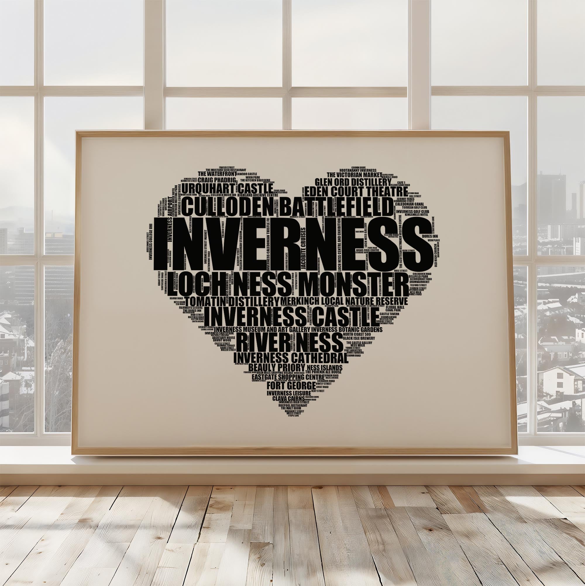 Inverness - Premium Typographic Word Cloud Prints, Posters & Gifts