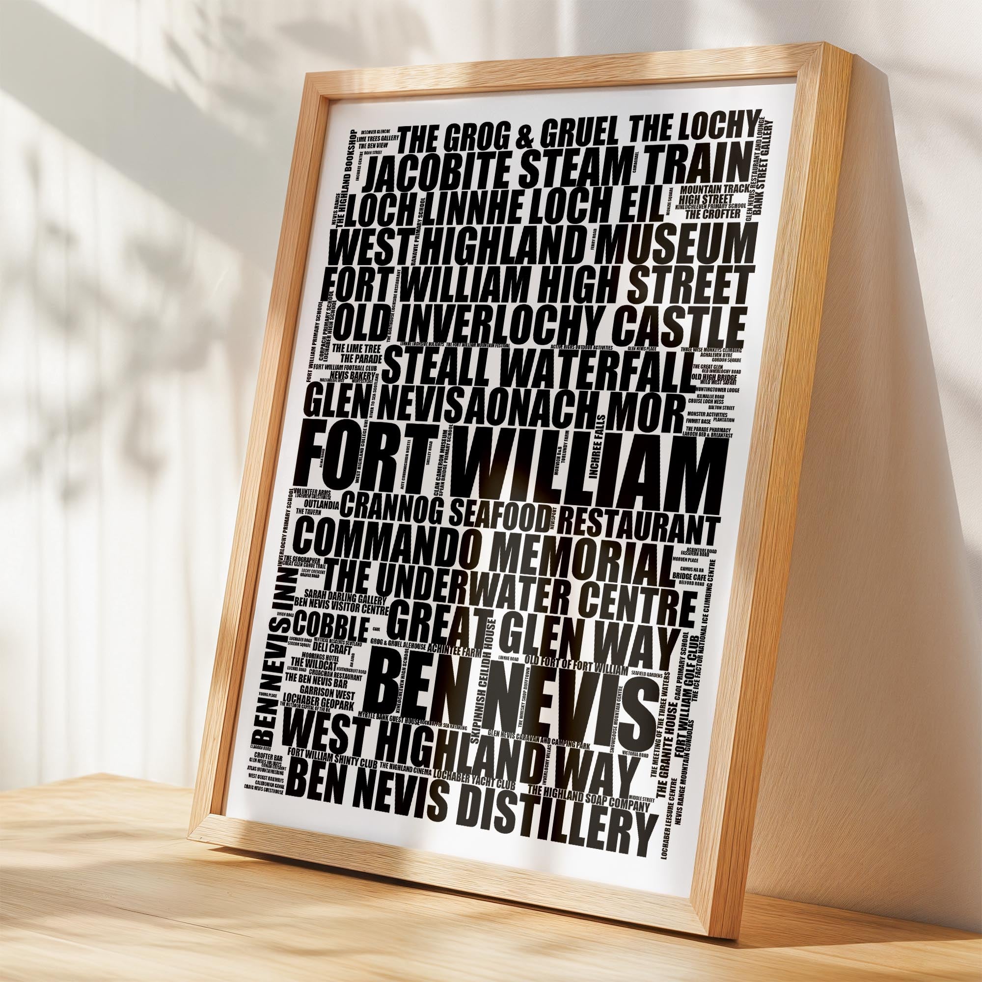 Fort William - Premium Typographic Word Cloud Prints, Posters & Gifts