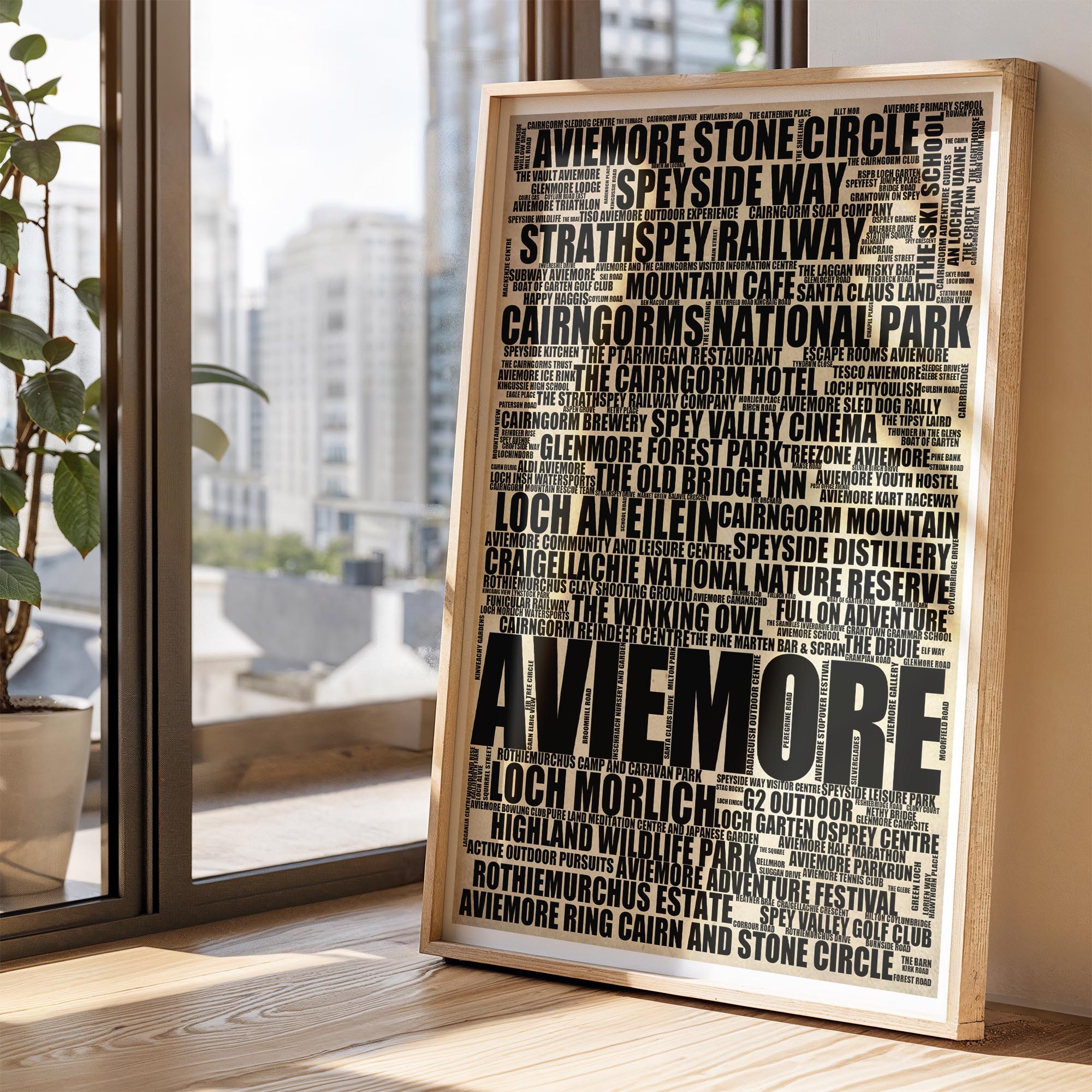 Aviemore - Premium Typographic Word Cloud Prints, Posters & Gifts