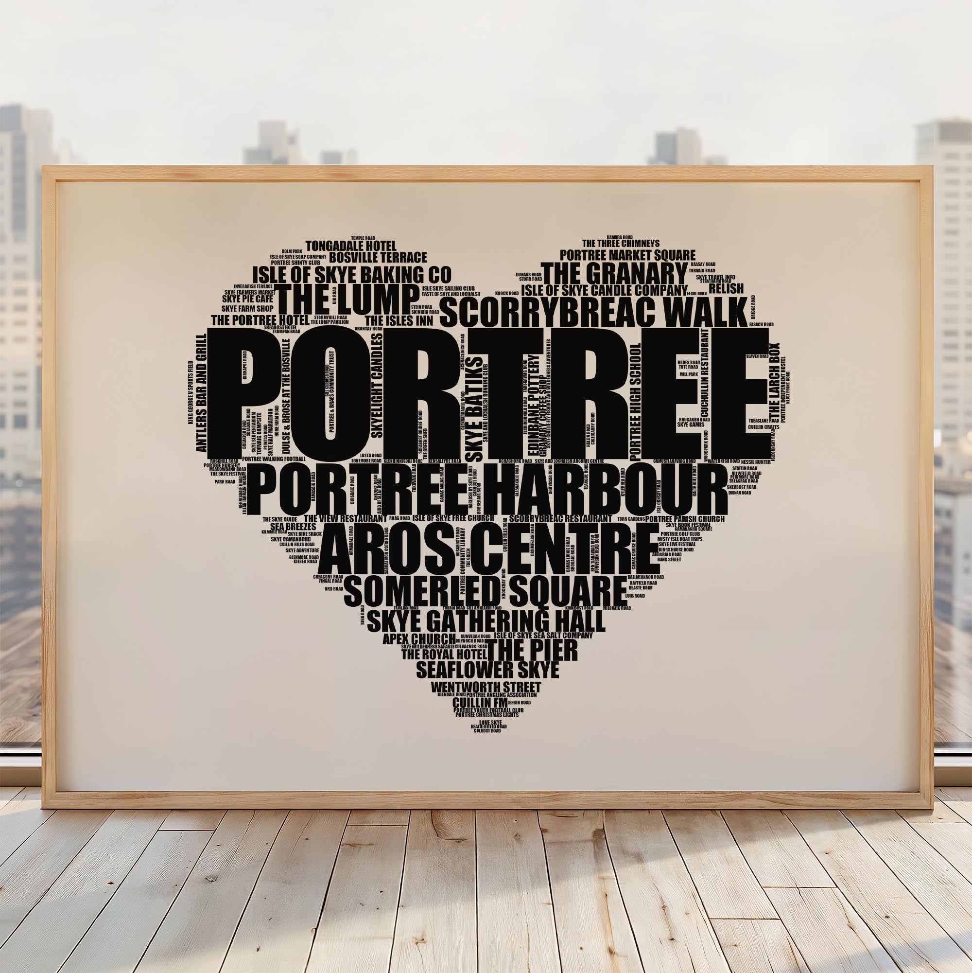 Portree - Premium Typographic Word Cloud Prints, Posters & Gifts