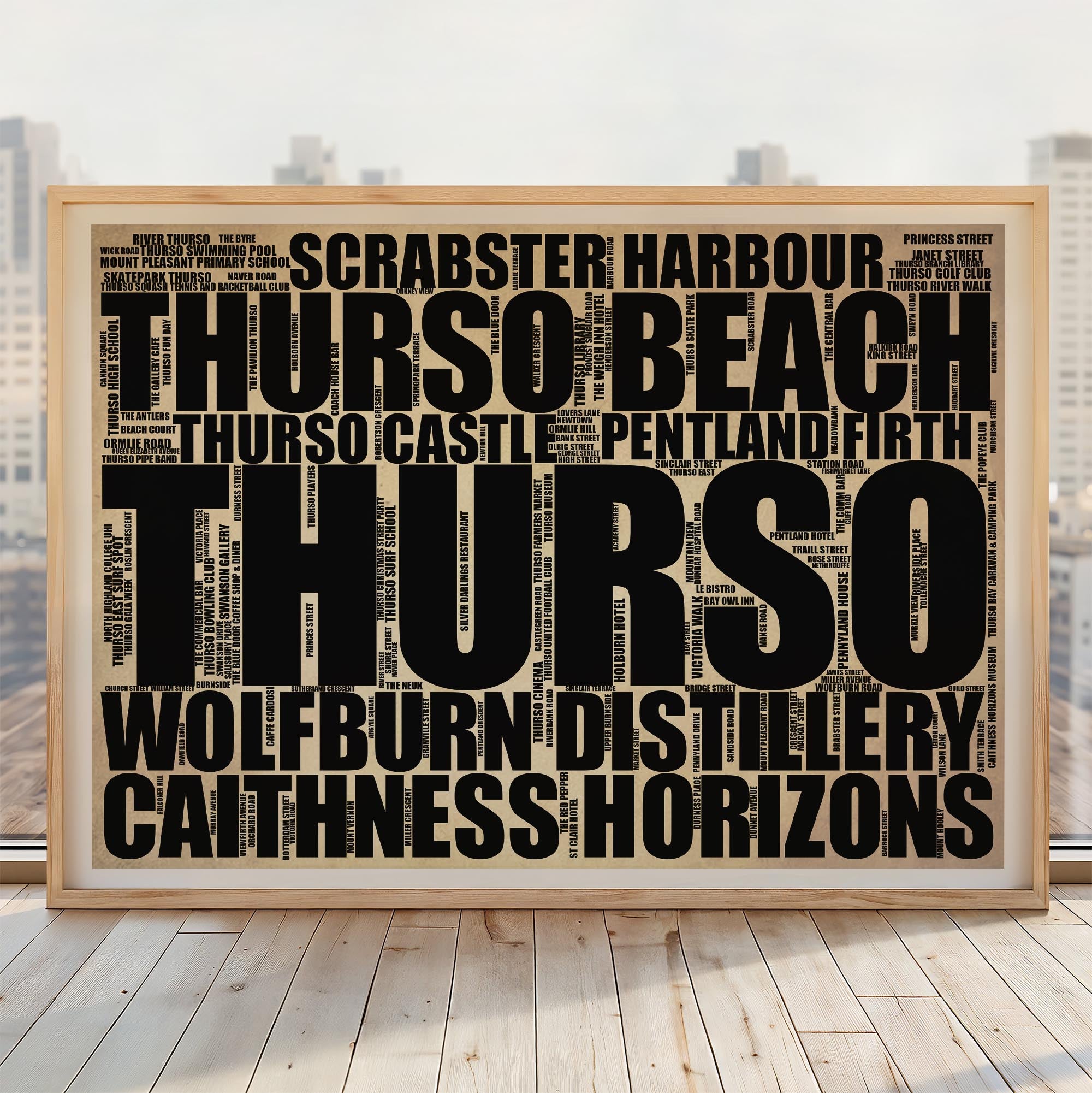 Thurso - Premium Typographic Word Cloud Prints, Posters & Gifts