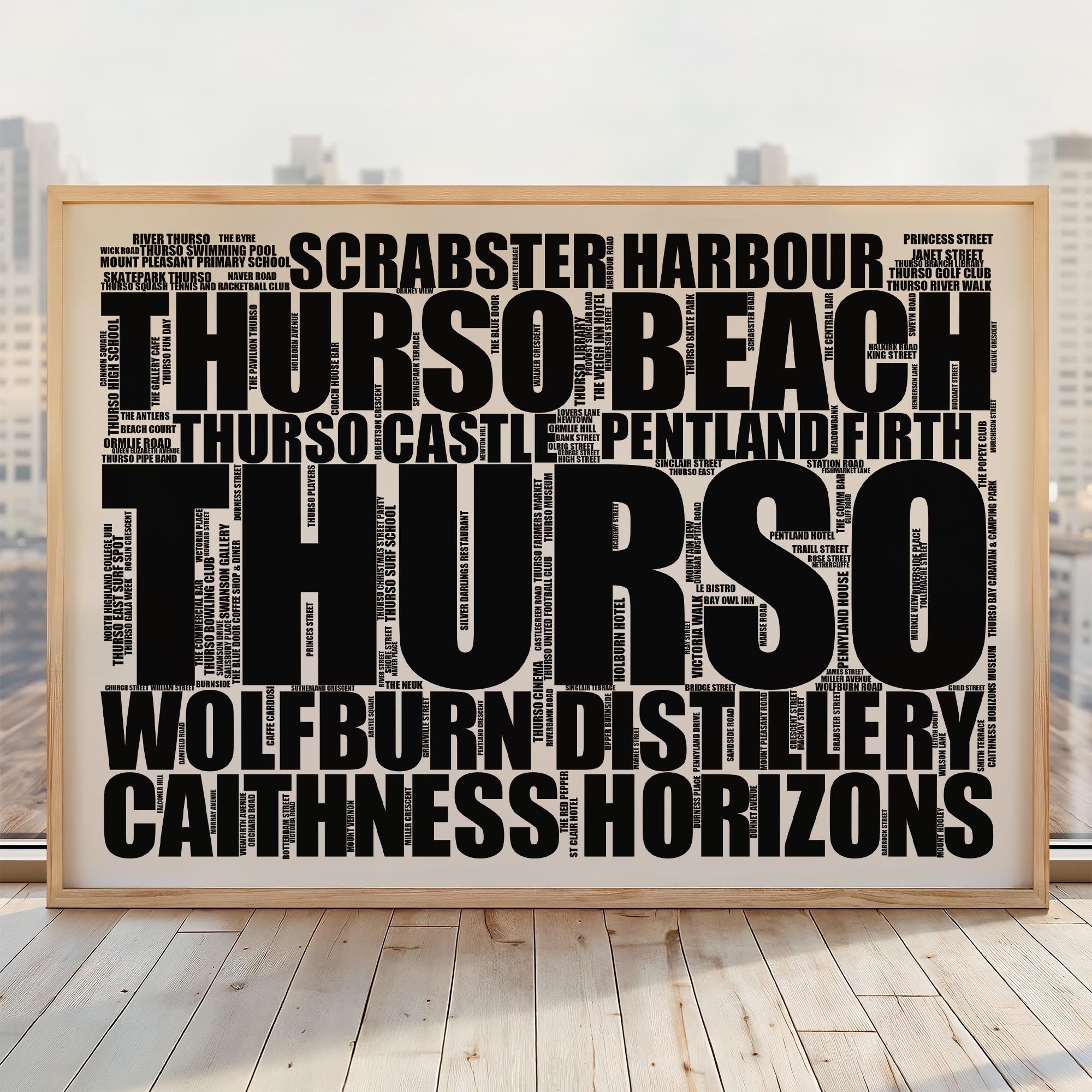 Thurso - Premium Typographic Word Cloud Prints, Posters & Gifts