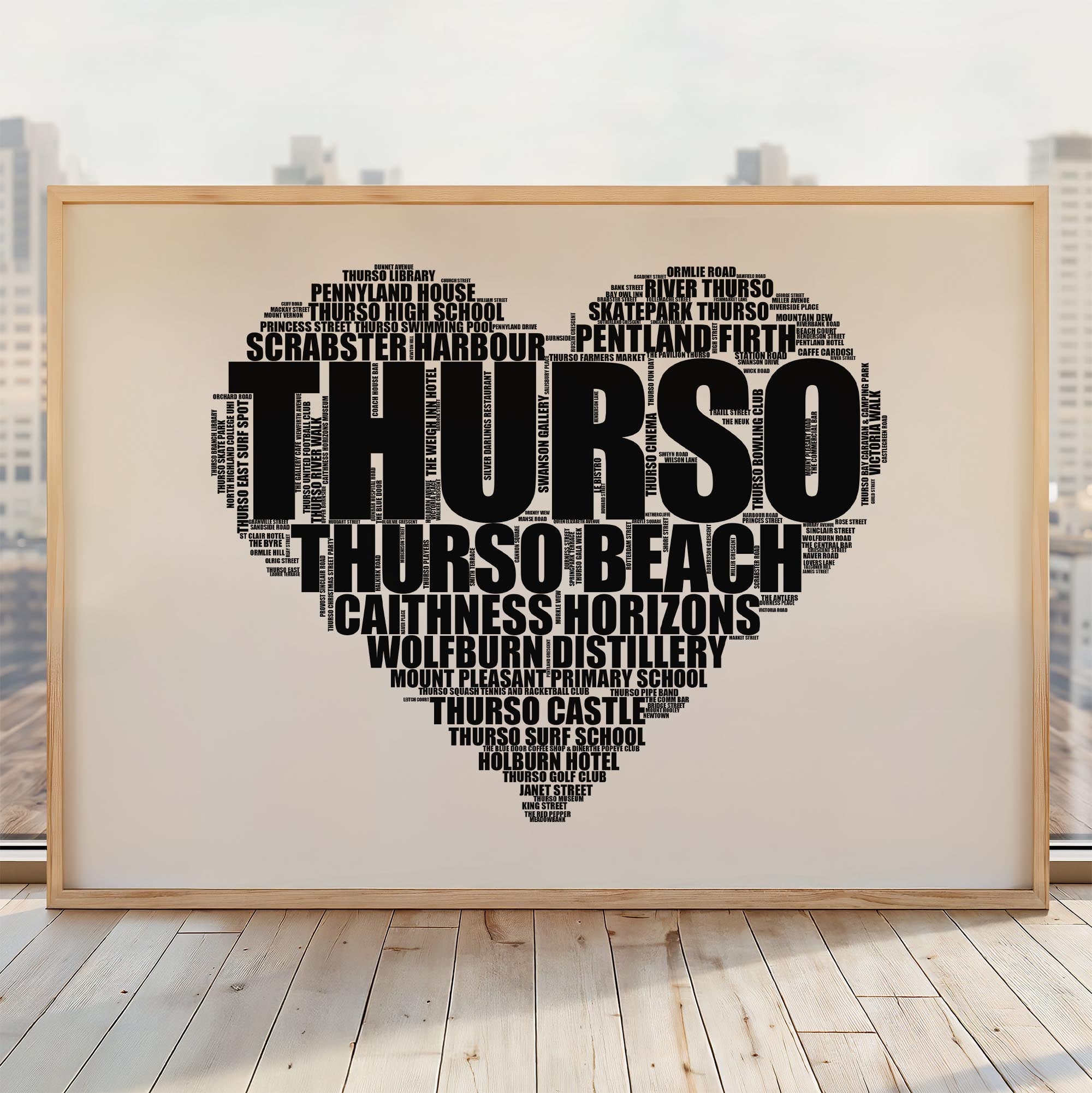 Thurso - Premium Typographic Word Cloud Prints, Posters & Gifts