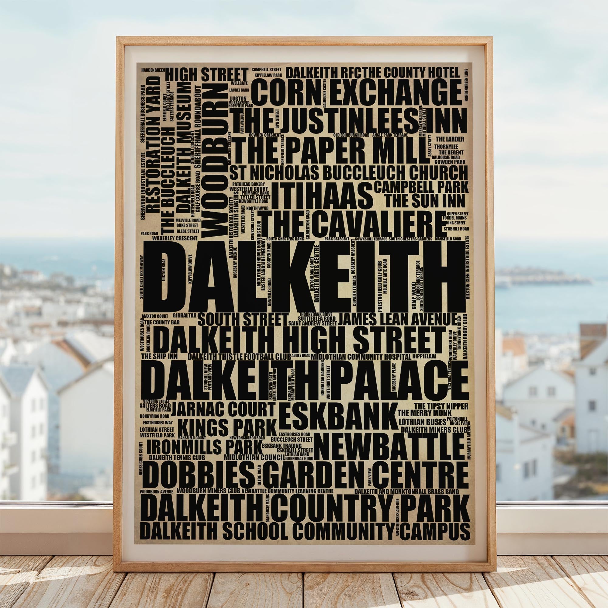 Dalkeith - Premium Typographic Word Cloud Prints, Posters & Gifts