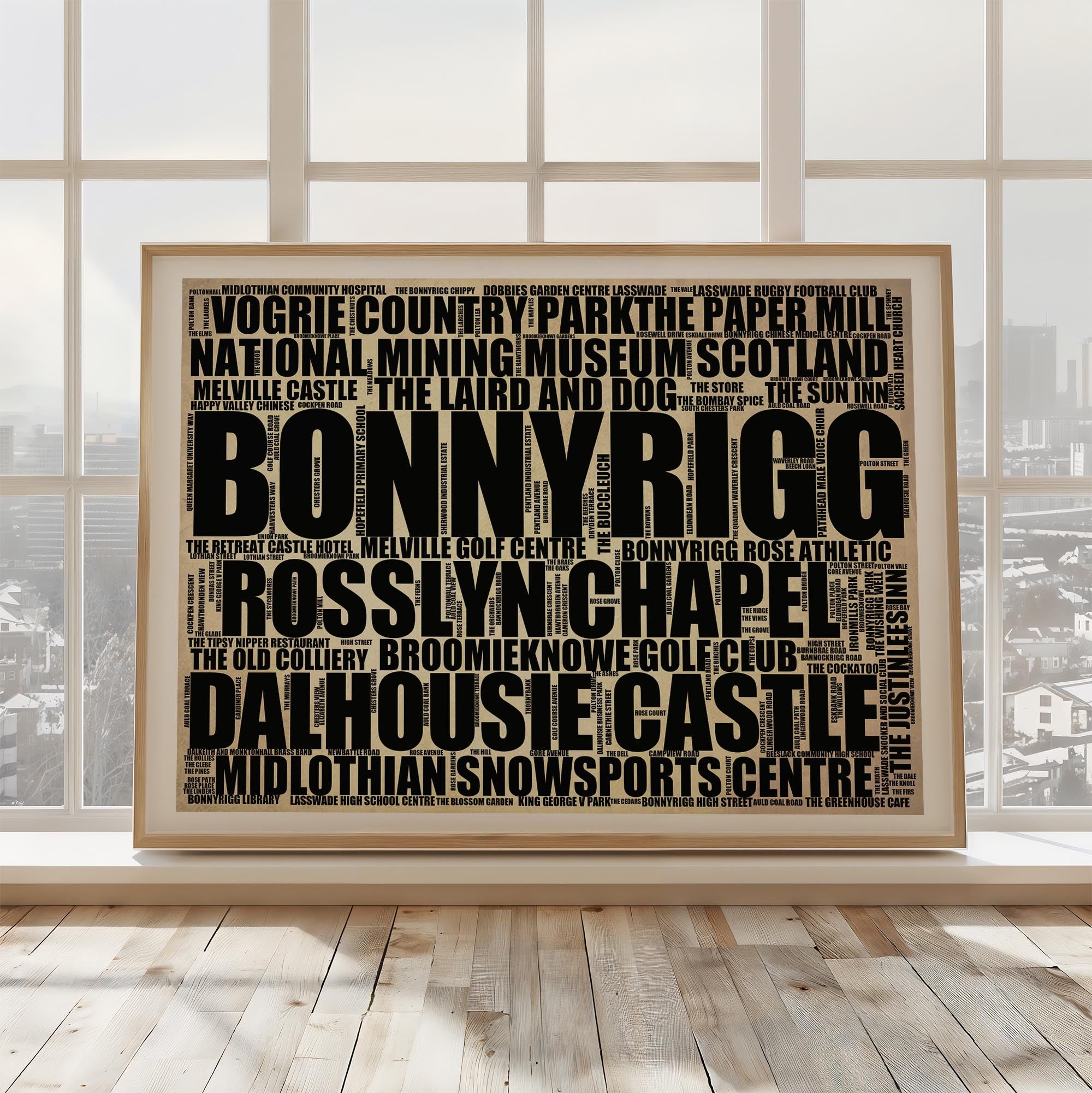 Bonnyrigg - Premium Typographic Word Cloud Prints, Posters & Gifts