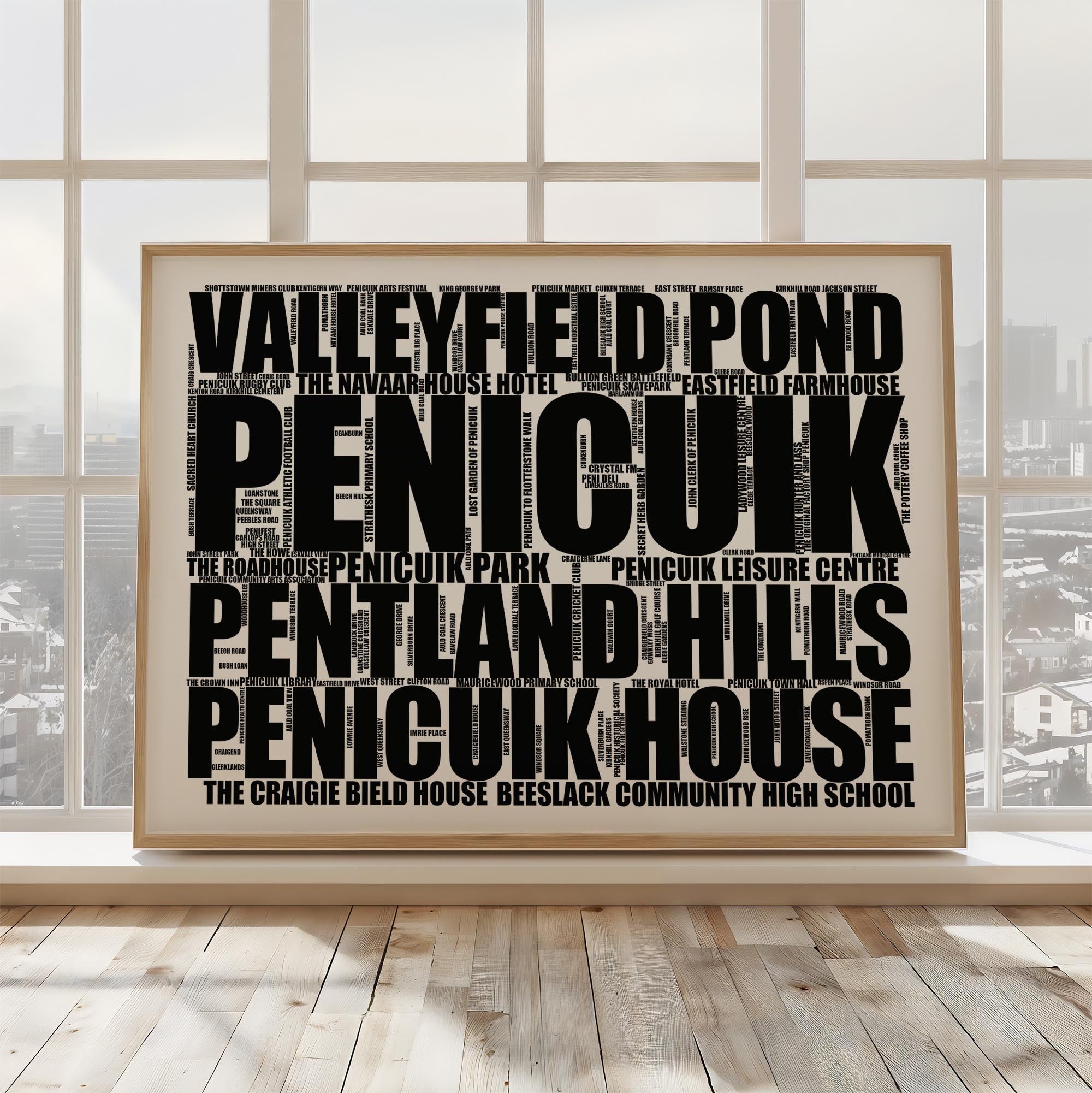 Penicuik - Premium Typographic Word Cloud Prints, Posters & Gifts