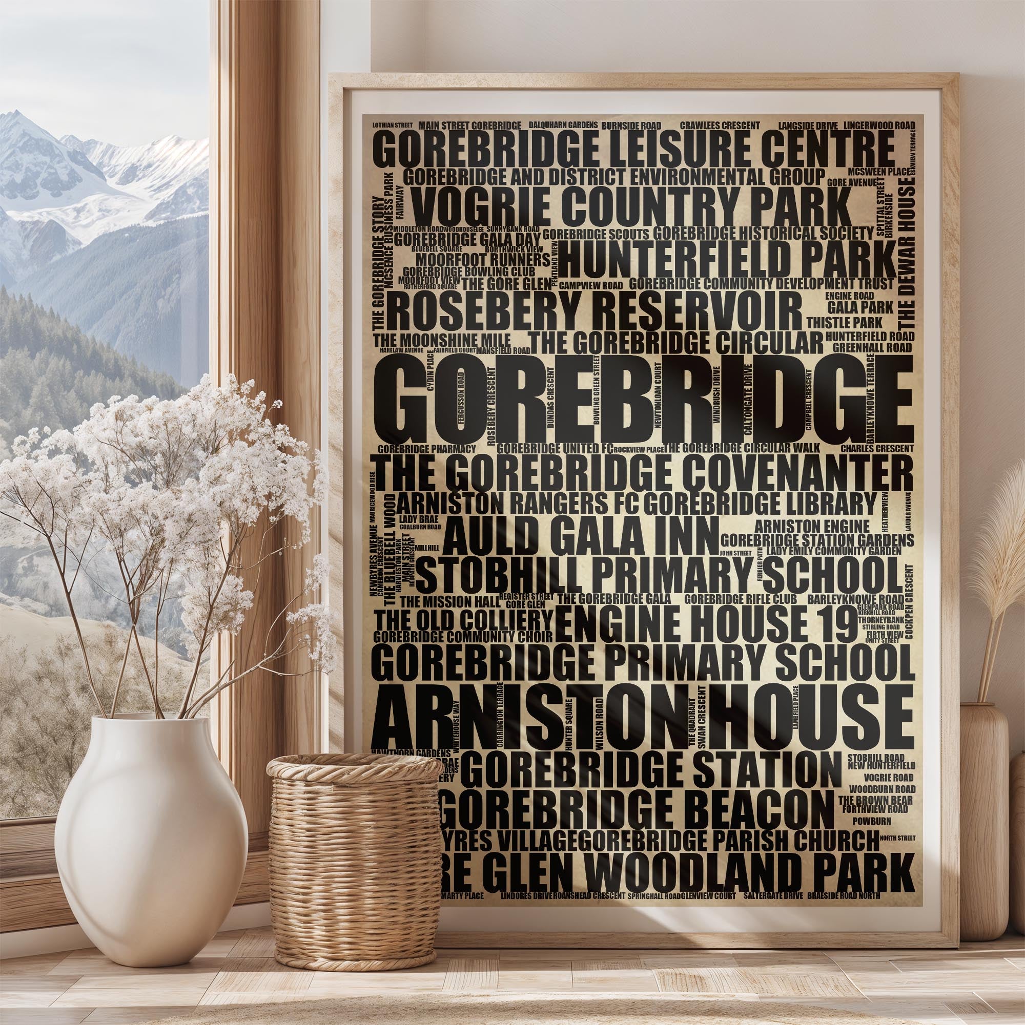 Gorebridge - Premium Typographic Word Cloud Prints, Posters & Gifts