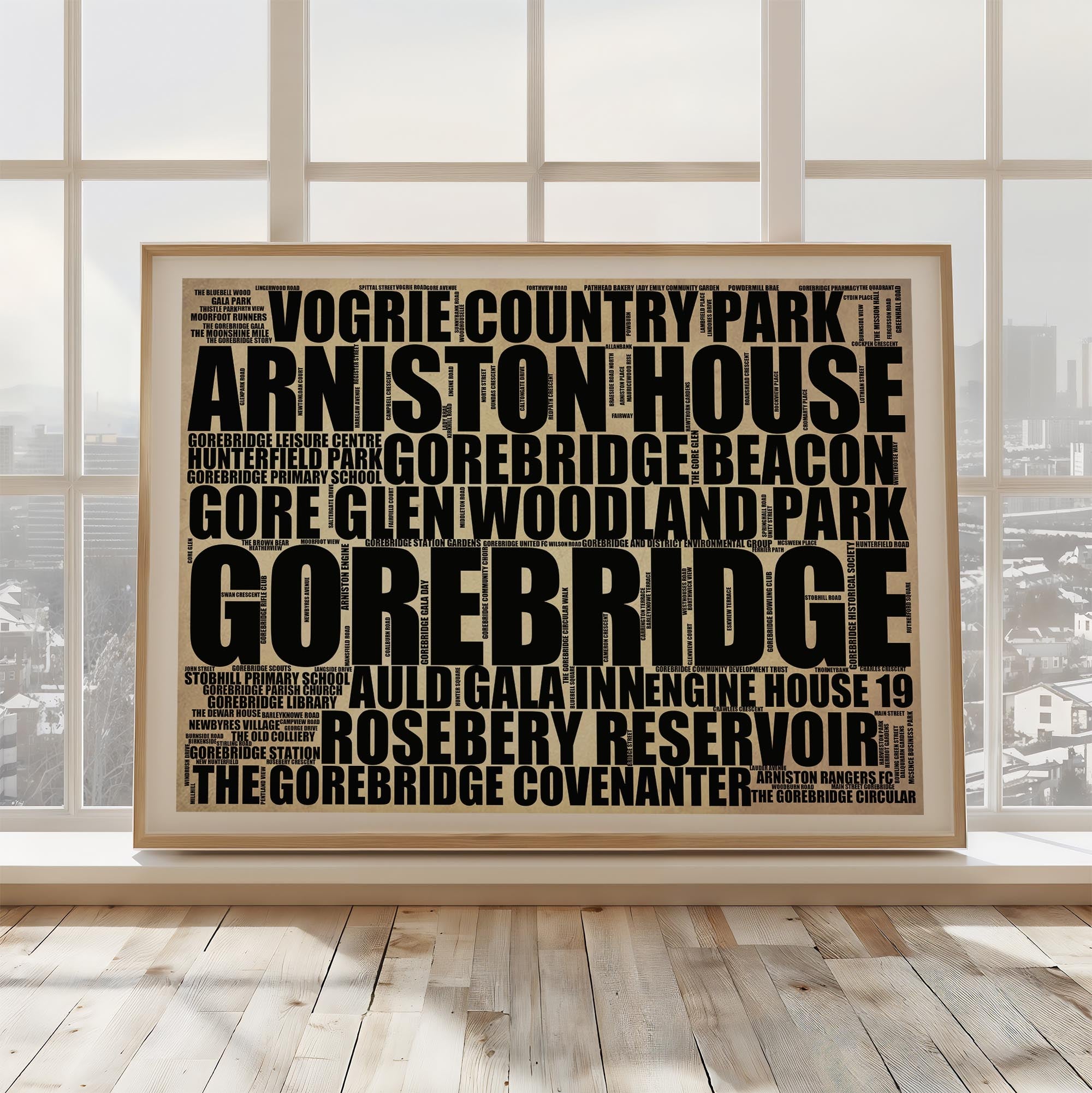 Gorebridge - Premium Typographic Word Cloud Prints, Posters & Gifts