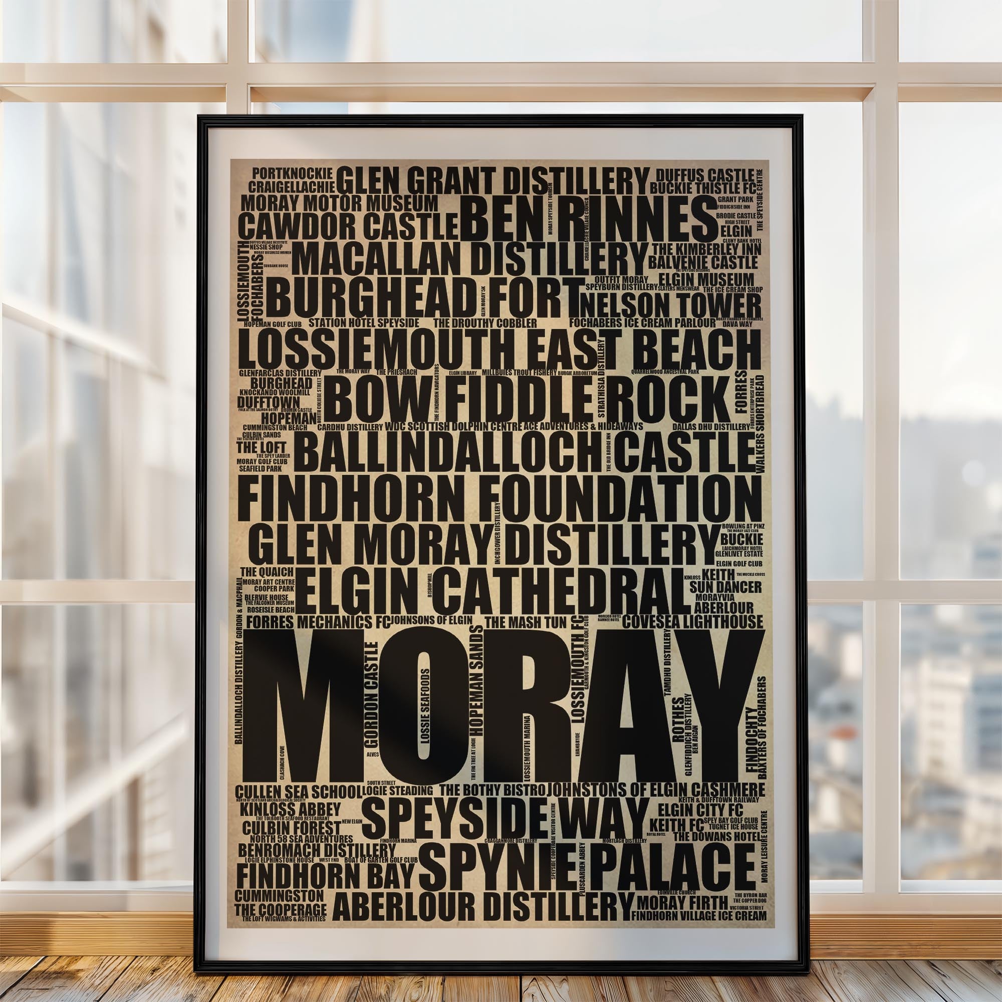 Moray - Premium Typographic Word Cloud Prints, Posters & Gifts