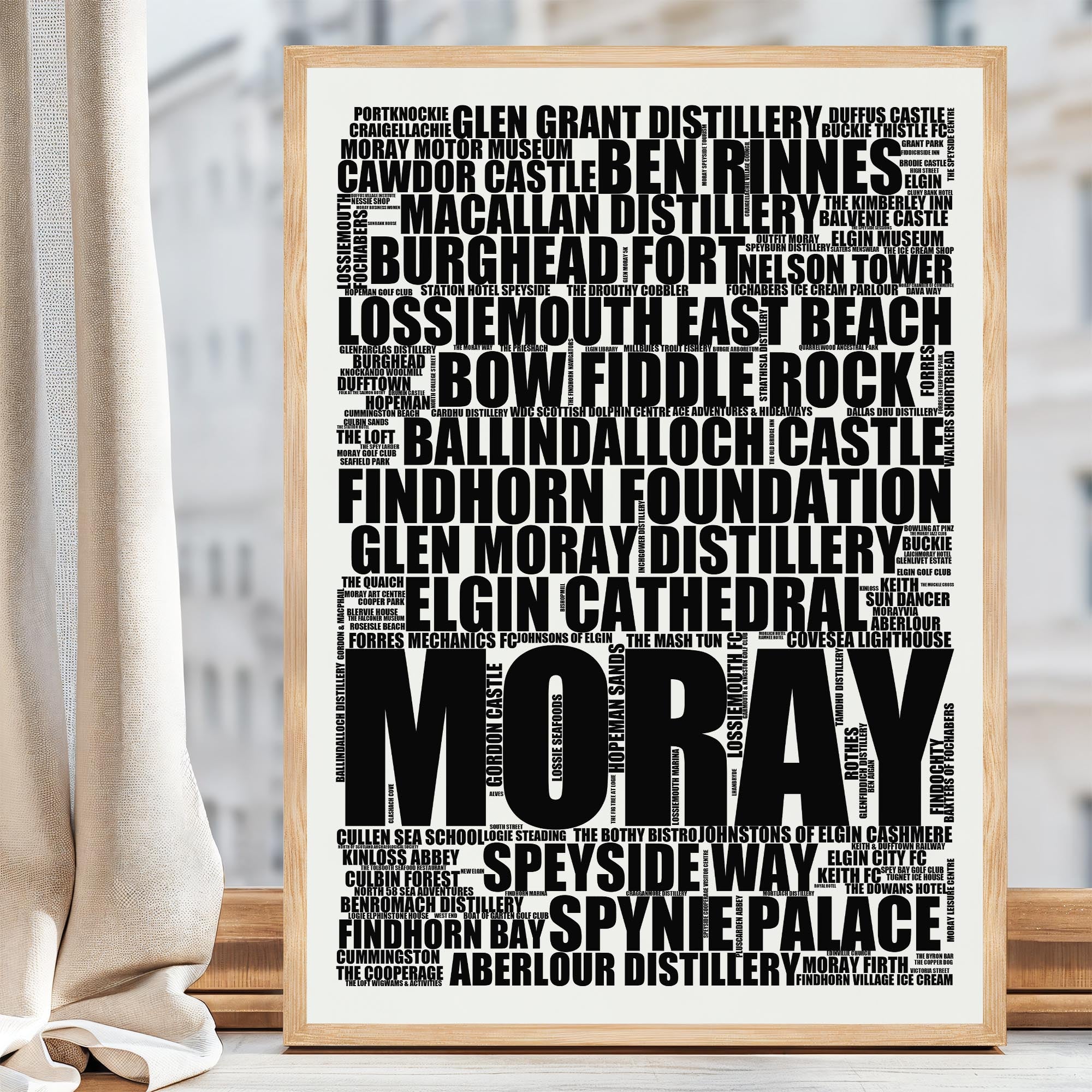 Moray - Premium Typographic Word Cloud Prints, Posters & Gifts