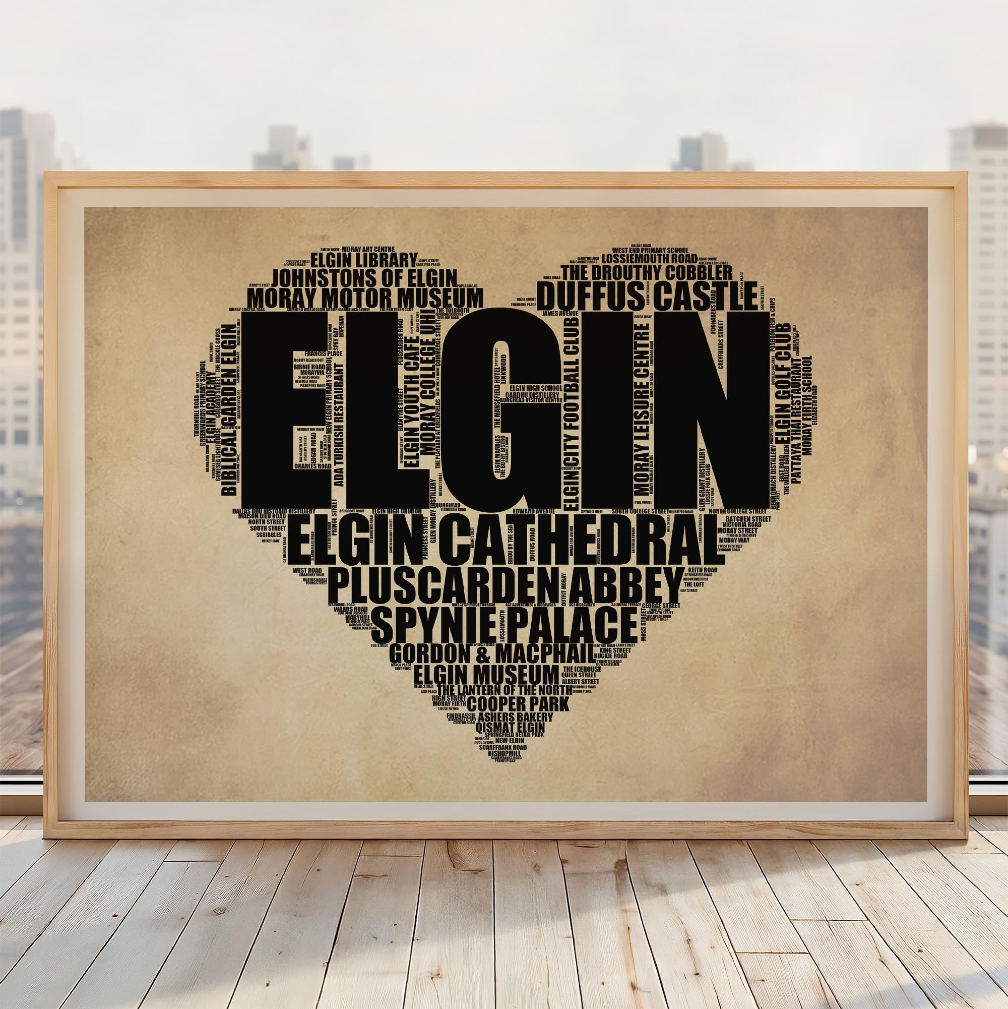 Elgin - Premium Typographic Word Cloud Prints, Posters & Gifts