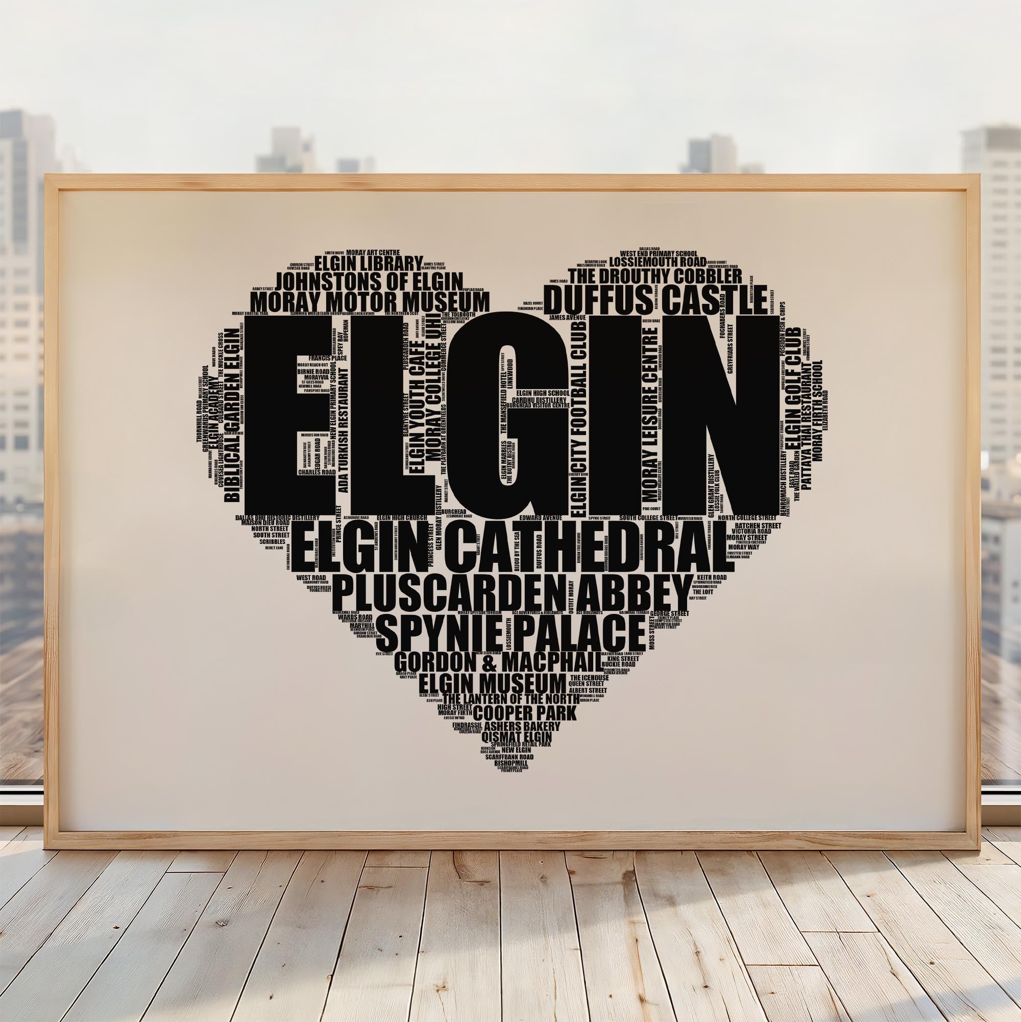 Elgin - Premium Typographic Word Cloud Prints, Posters & Gifts