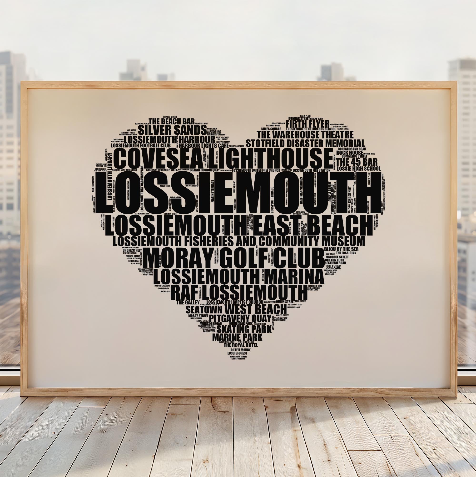 Lossiemouth - Premium Typographic Word Cloud Prints, Posters & Gifts