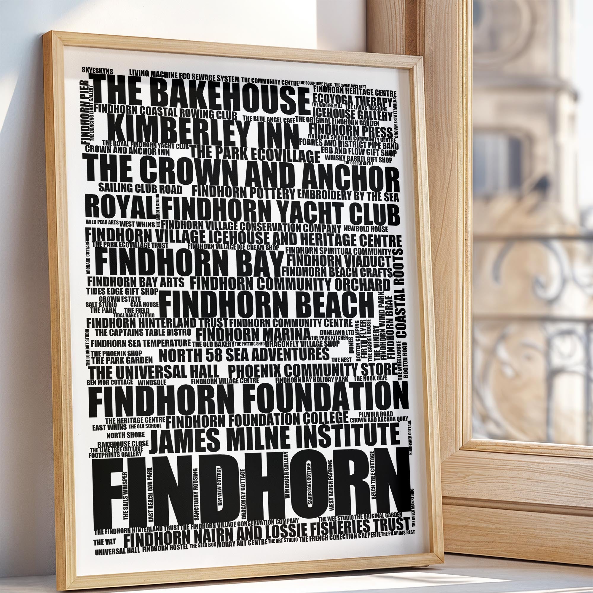 Findhorn - Premium Typographic Word Cloud Prints, Posters & Gifts